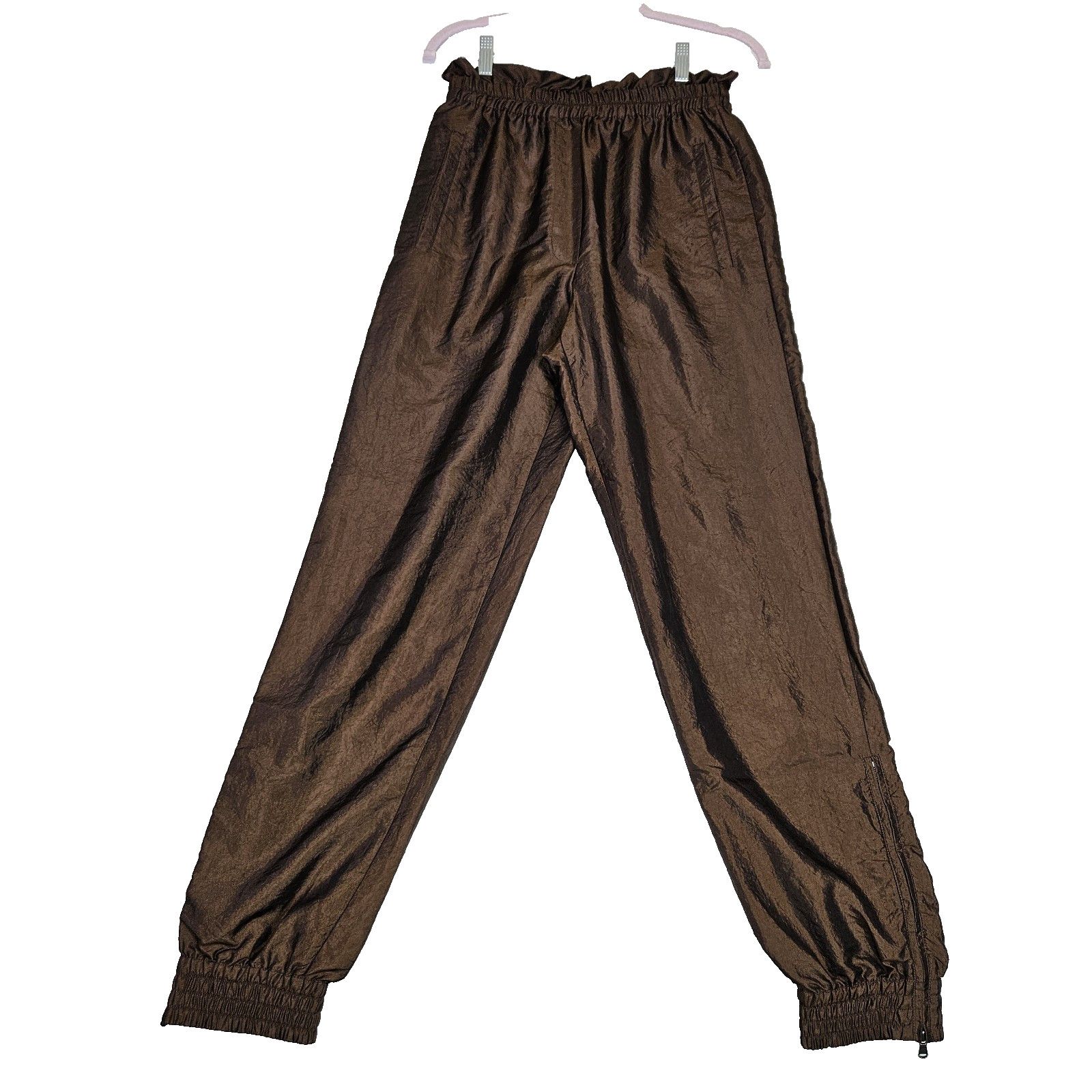 Tibi TIBI Crispy Nylon Felix Jogger Metallic Brown Oversize Baggy Size 27" / US 4 / IT 40 - 20 Thumbnail