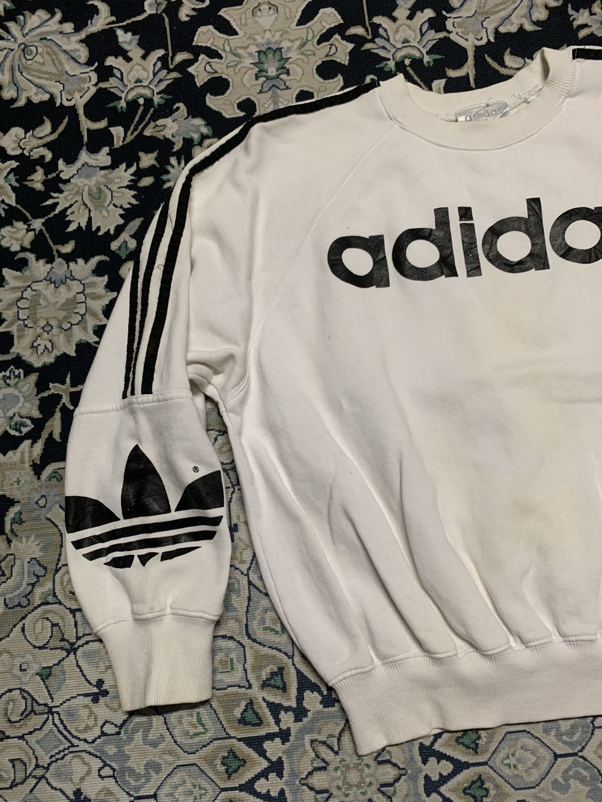 Adidas × Vintage VINTAGE ADIDAS SWEATSHIRT BIG LOGO 90s Size US M / EU 48-50 / 2 - 2 Thumbnail