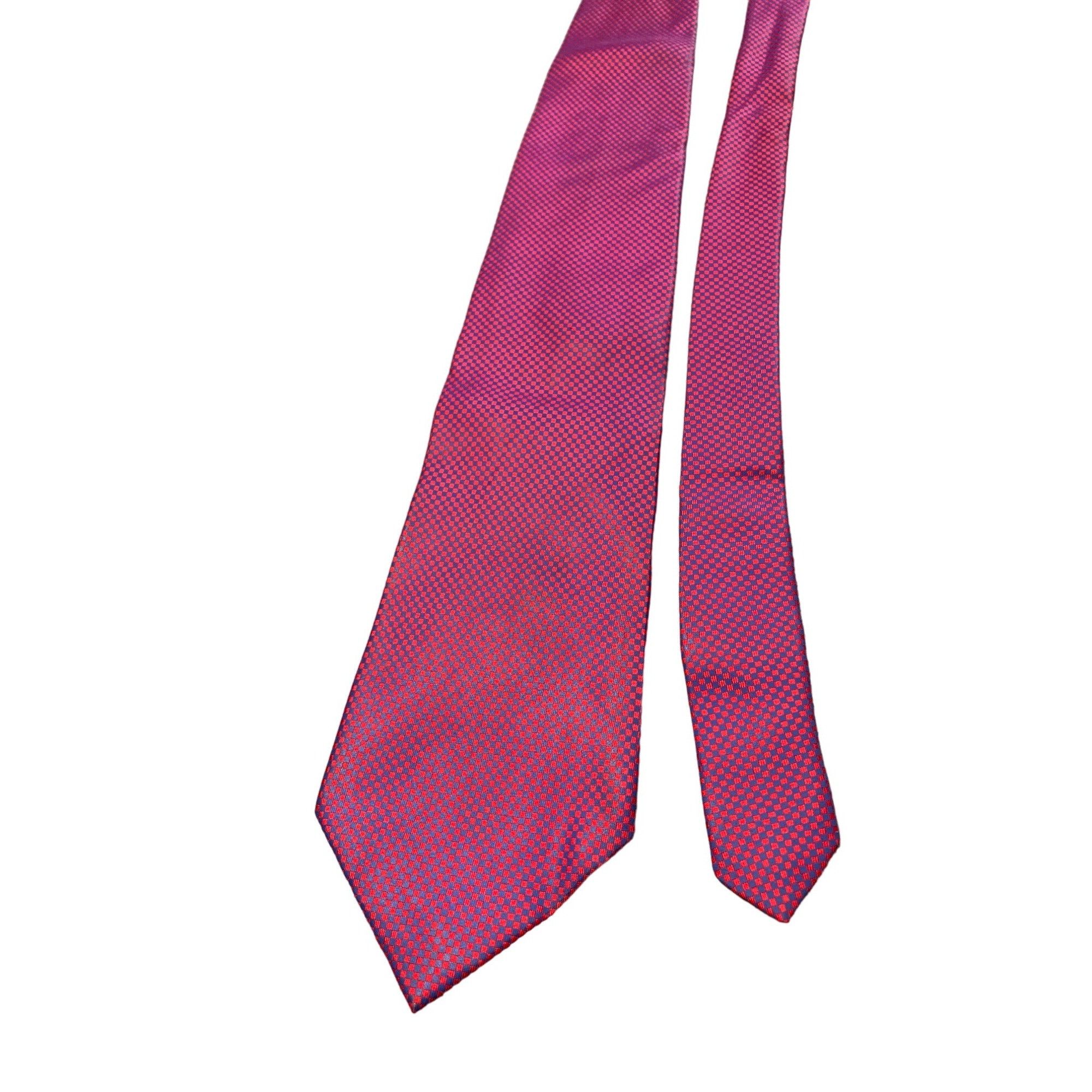 Other Eduardo Luigi Mens Silk Tie Red Blue Checkered Pattern Made Size ONE SIZE - 1 Thumbnail