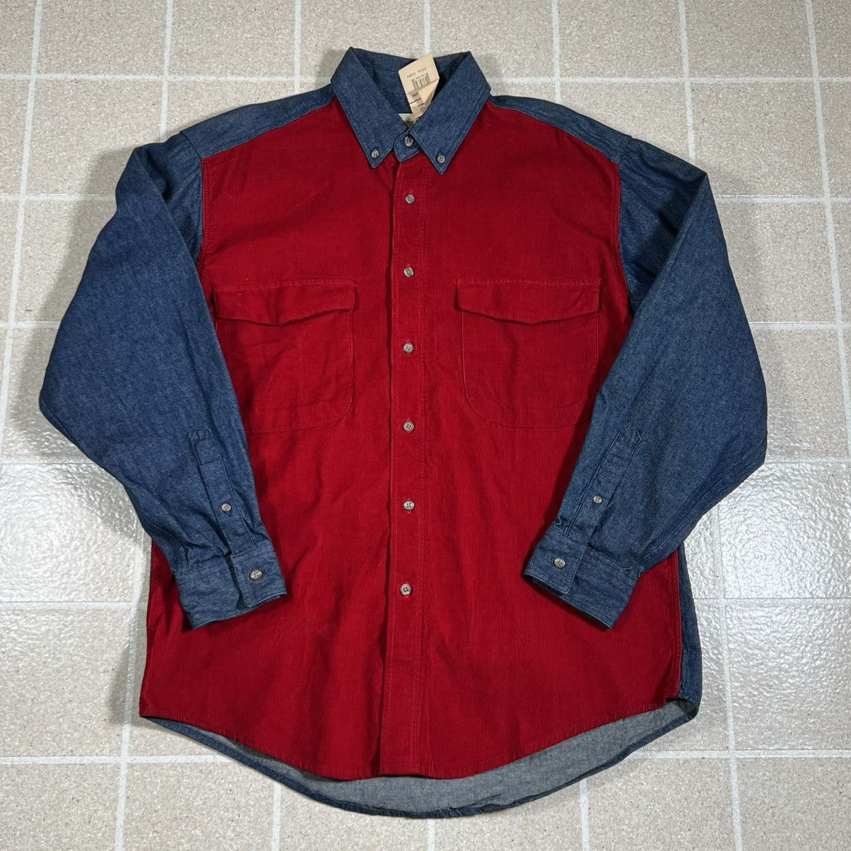 St. Johns Bay Vintage St. John's Bay Denim Jean Corduroy Button Down Shirt Size US M / EU 48-50 / 2 - 1 Thumbnail