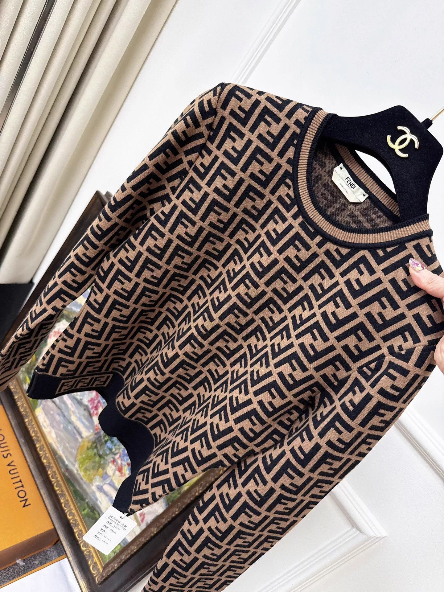 Fendi Fendi Brown FF Monogram Knit Top Size 40 Size M / US 6-8 / IT 42-44 - 1 Thumbnail