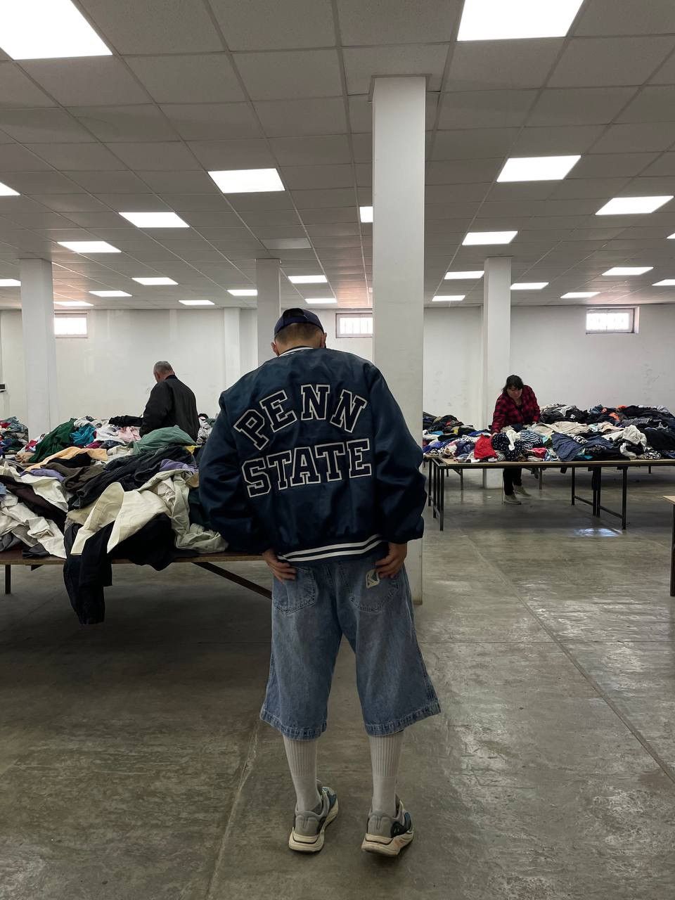 image of Bomber Jacket x Chalk Line Penn State Nitty Lions Vintage Chalk Line Made In Usa Jacket in Navy (Si