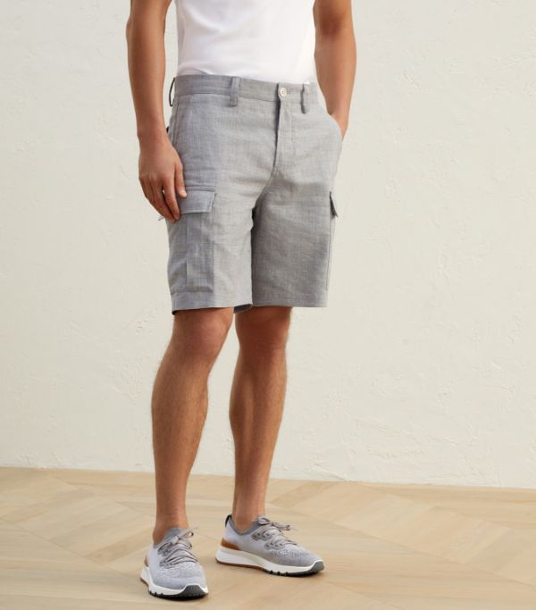 image of Brunello Cucinelli O1W1Db10524 Bermuda Shorts In Grey, Men's (Size 34)