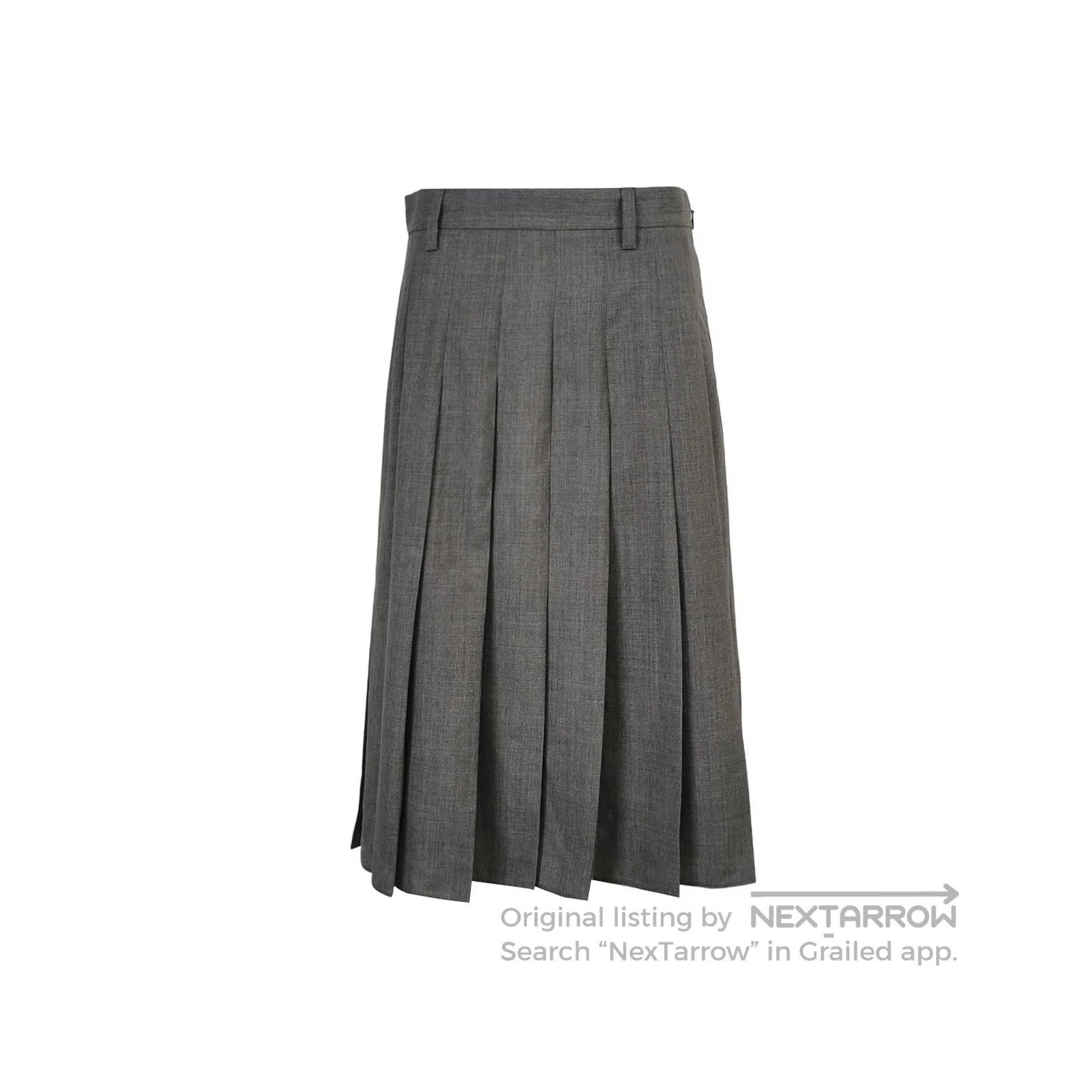 Prada Prada Gray Pleated Wool Midi Skirt . Size 37" - 1 Thumbnail