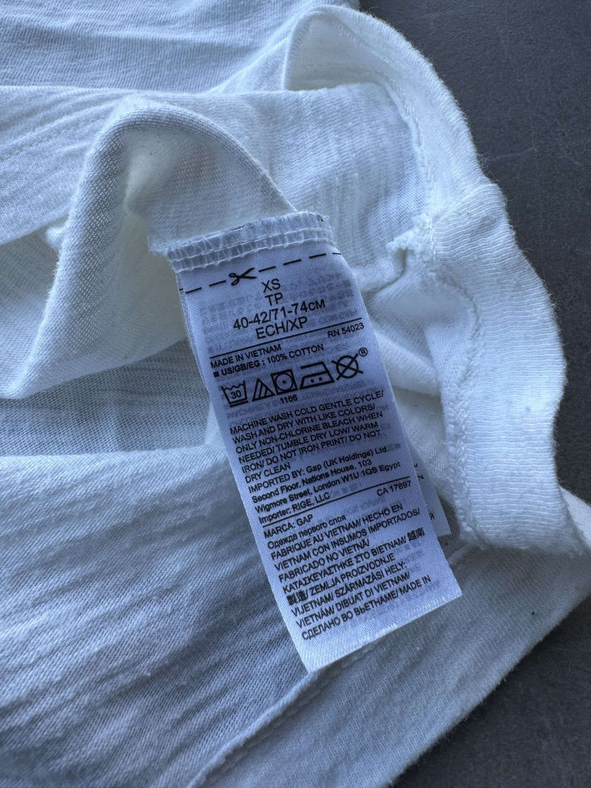 Gap GAP USA Mens Slub Cotton Summer Basic White T Shirt Size US XS / EU 42 / 0 - 9 Thumbnail