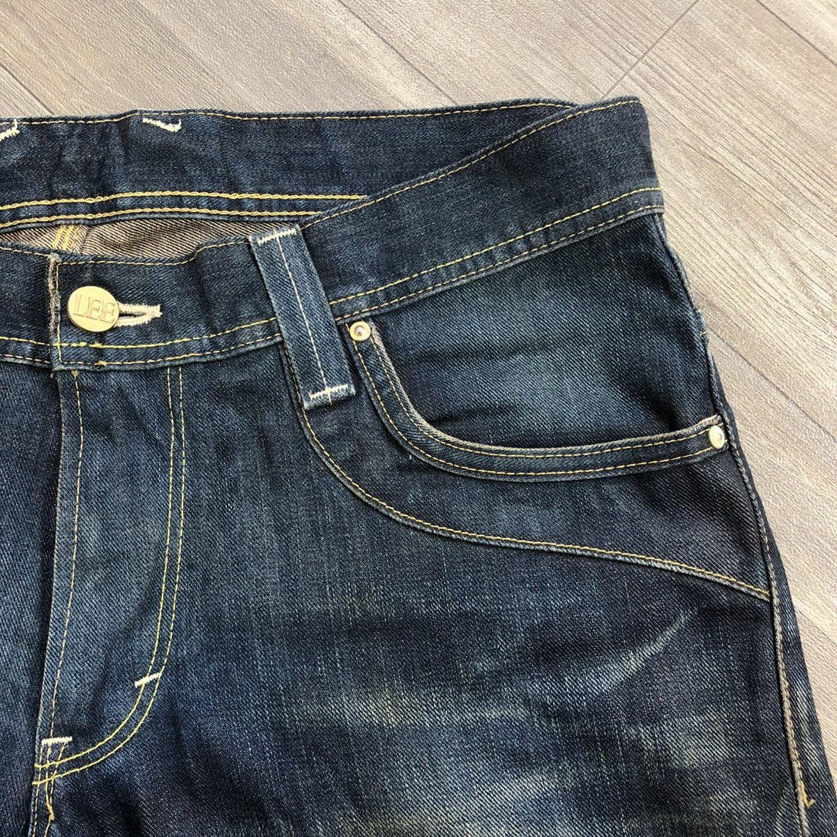 If Six Was Nine × Le Grande Bleu (L.G.B.) × Lee 1990s LEE Faded Bootcut Flared Jeans Size US 37 - 9 Thumbnail