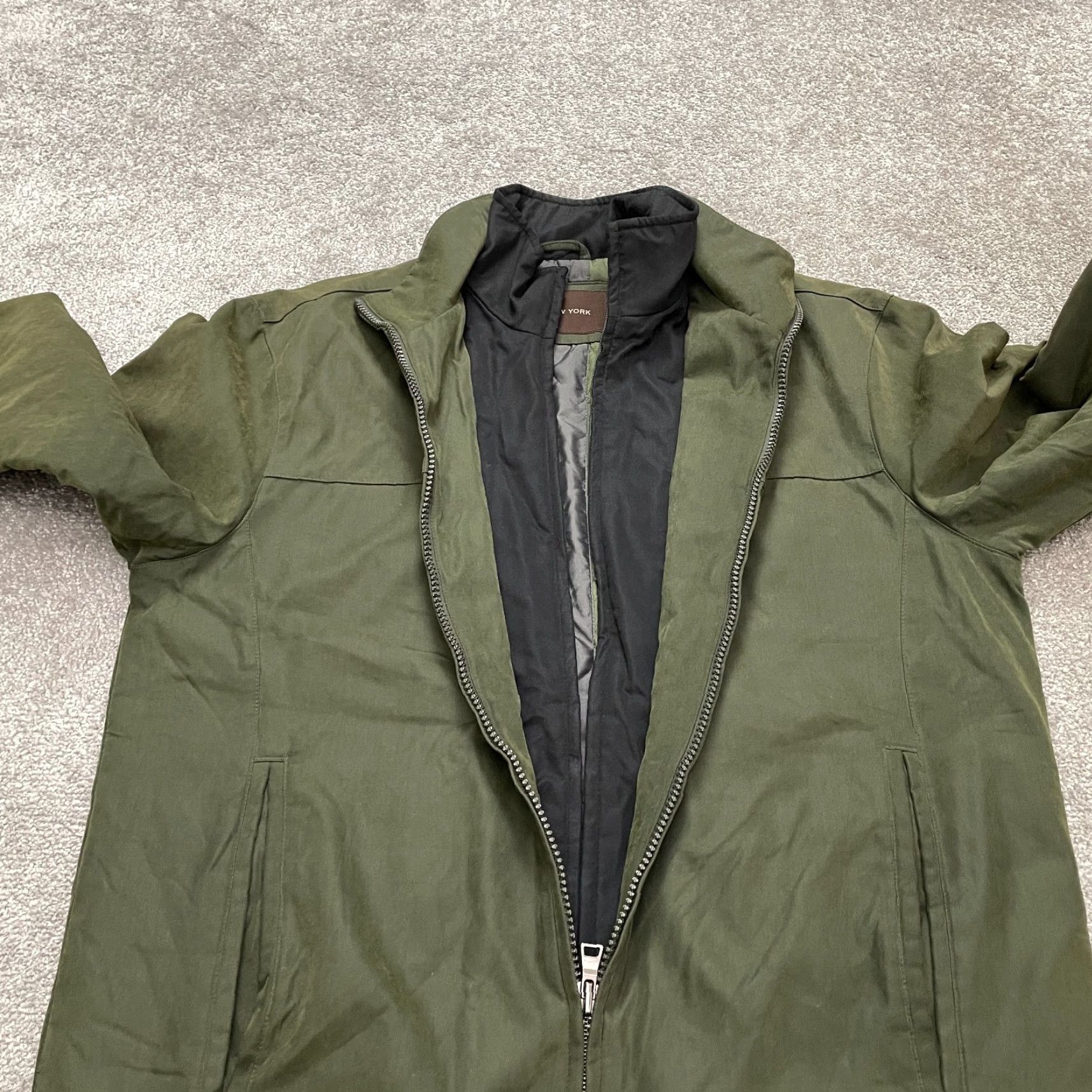 Vintage Mark New York Jacket Medium Mens Army Green Quilted Lining Full Zip Outdoor Hike Size US M / EU 48-50 / 2 - 4 Thumbnail