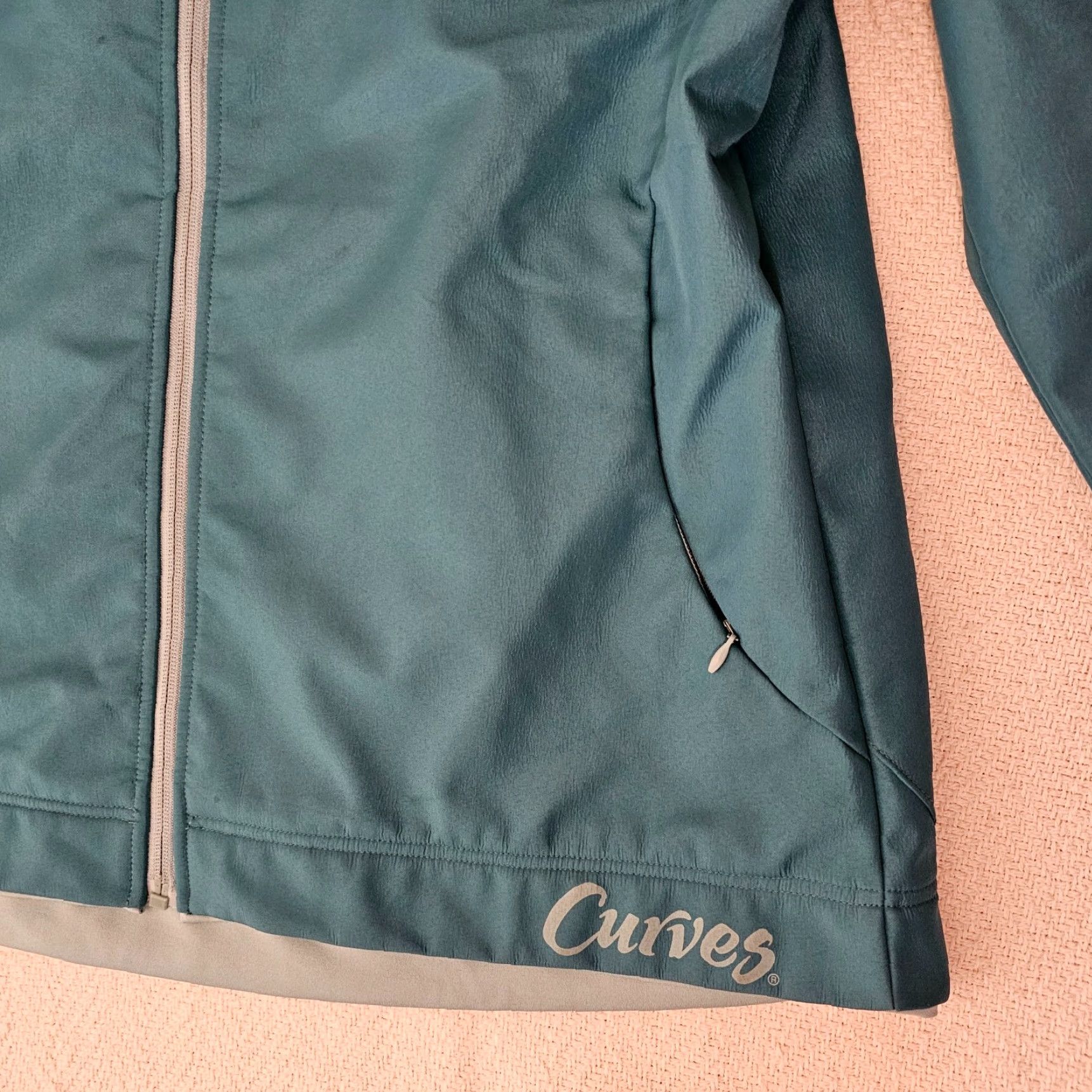 Altea Curves Jacket Size Large Teal Reflective Trim Lightweight Zip Vented Pockets Size M / US 6-8 / IT 42-44 - 3 Thumbnail