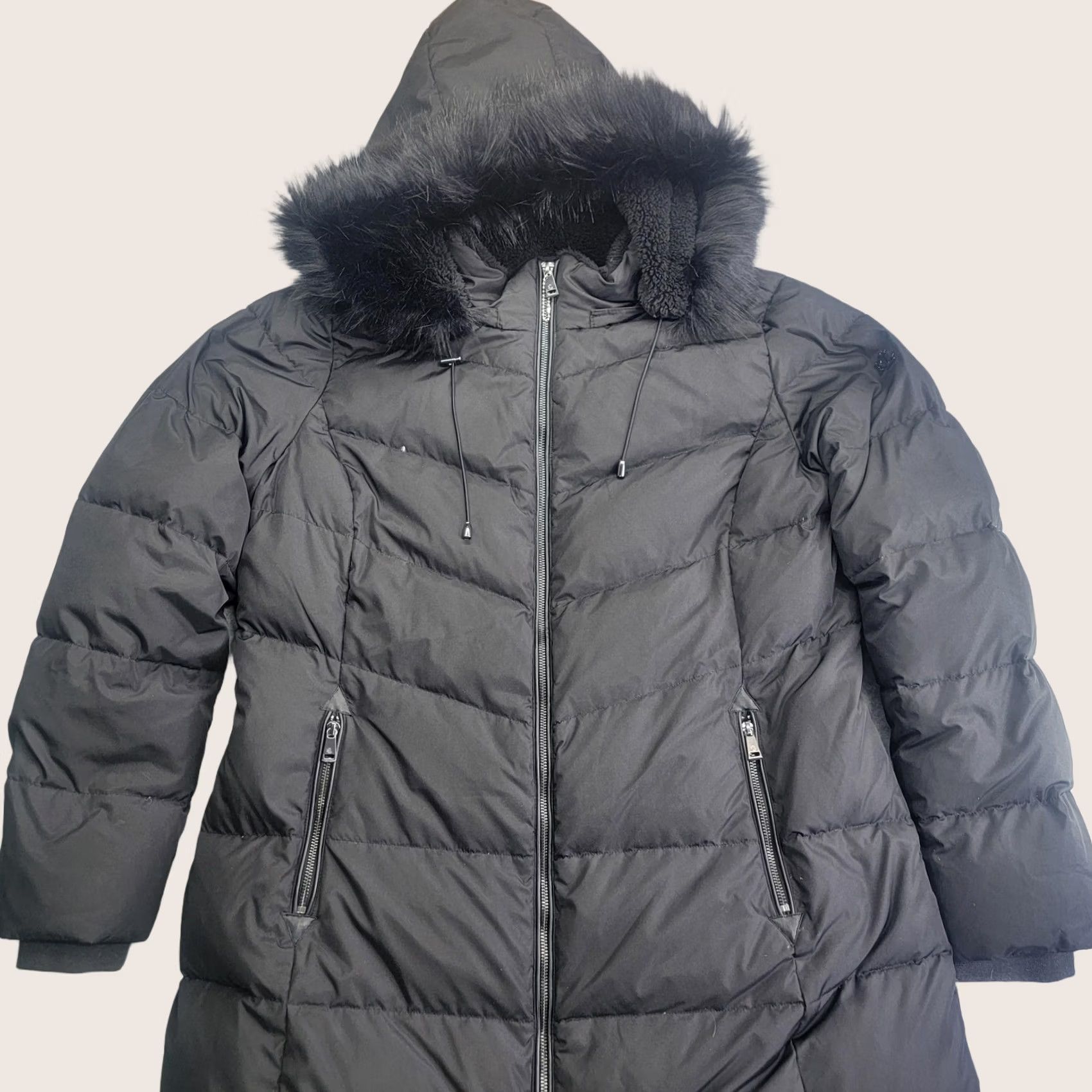 Ralph Lauren VINTAGE Lauren Ralph Lauren Puffer Coat Womens XL Black Hooded Faux Fur Down Parka Long Size XL / US 12-14 / IT 48-50 - 1 Thumbnail