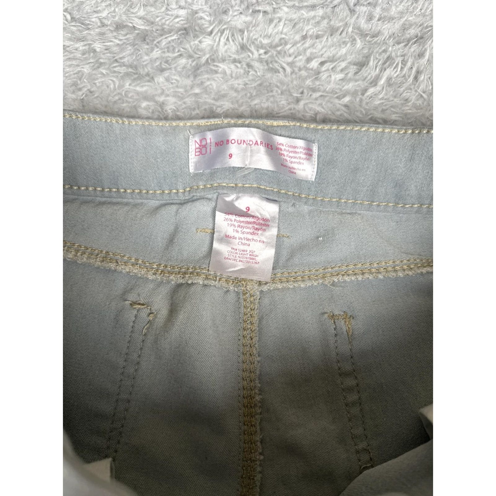 Vintage No Boundaries Jeans Womens Juniors 9 Blue Light Wash Bootcut Stretch Denim Pants Size 30" / US 8 / IT 44 - 6 Thumbnail
