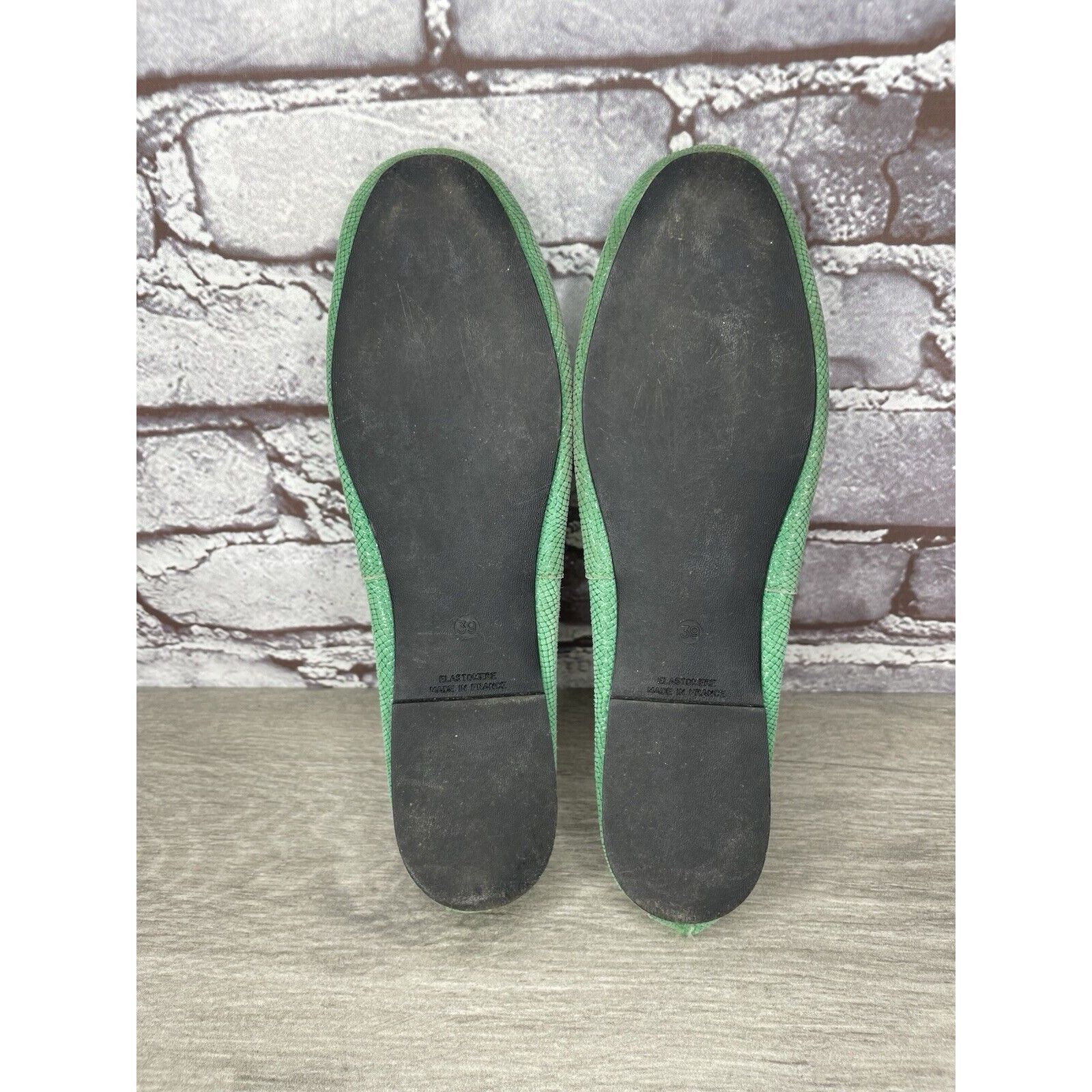 Other London Sole Green Leather Animal Print FRANCE Ballet Flats W Size US 8.5 / IT 38.5 - 13 Thumbnail