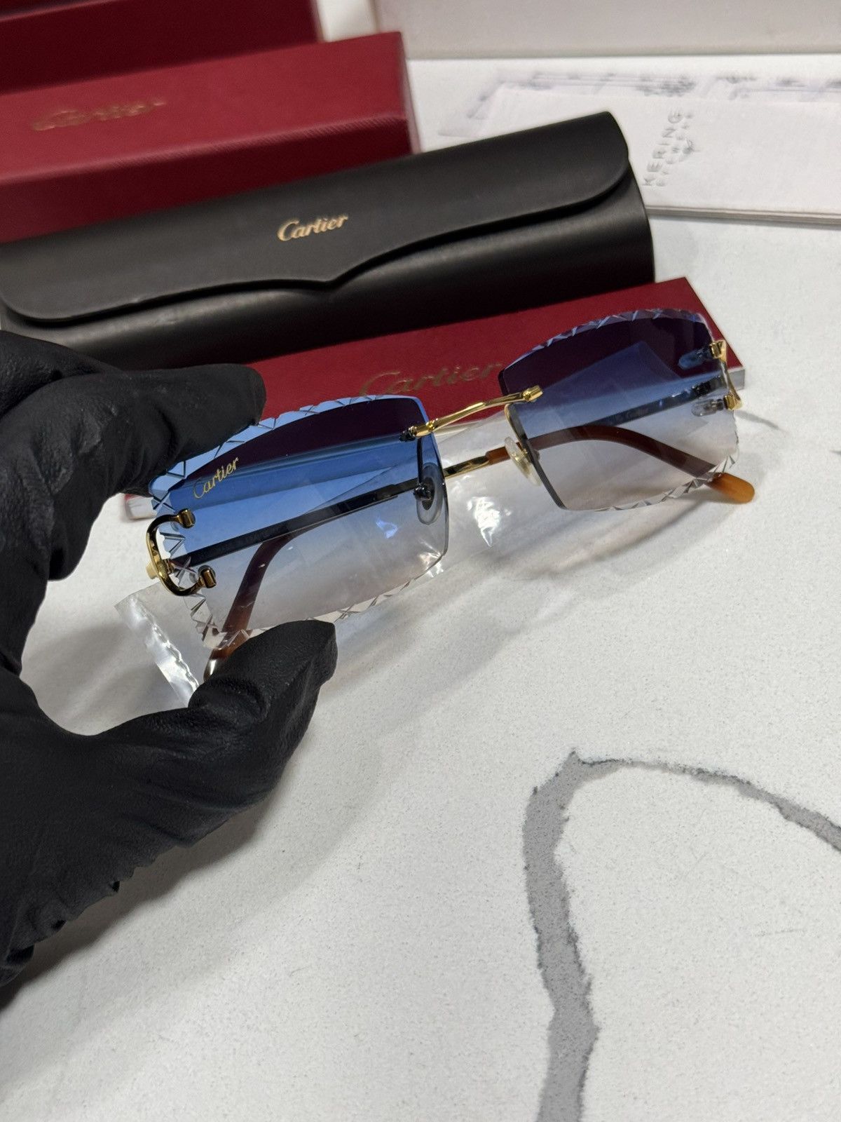 Cartier Cartier CT00920 001 Big C Frames w/ Custom Diamond Cut Lens Size ONE SIZE - 23 Thumbnail