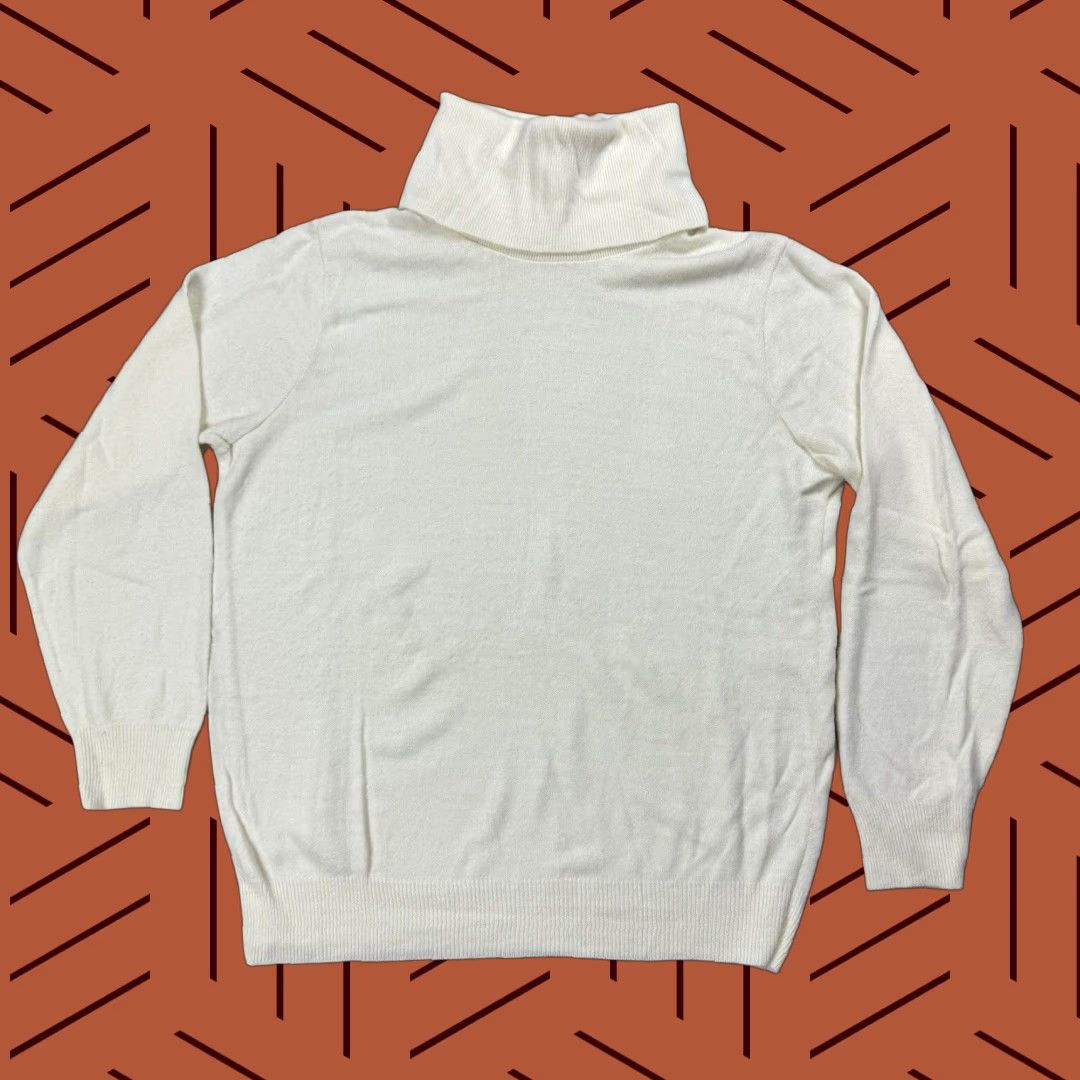 Vintage VINTAGE Kenneth Too! 1970s Turtleneck Sweater Women XL Ivory Acrylic Knit Retro Boho 70s Fashion Size XL / US 12-14 / IT 48-50 - 1 Thumbnail