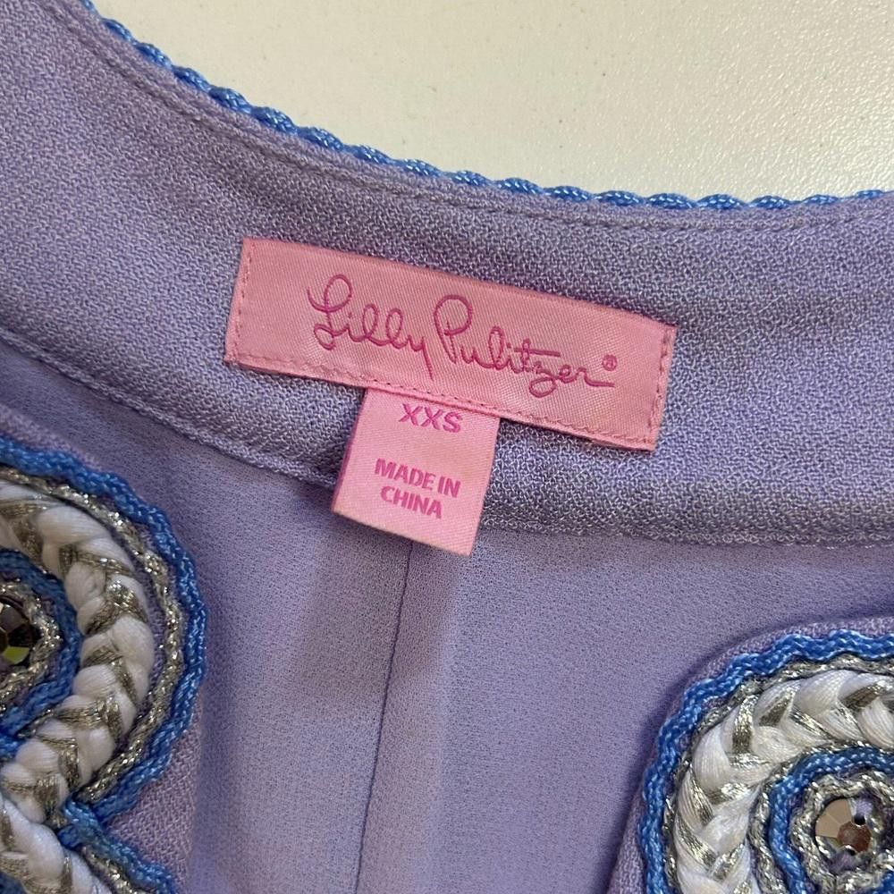 Designer Lilly Pulitzer l Valli Soft Shift Beaded Lilac Dress XXS Size XXS / US 00 / IT 34 - 8 Thumbnail