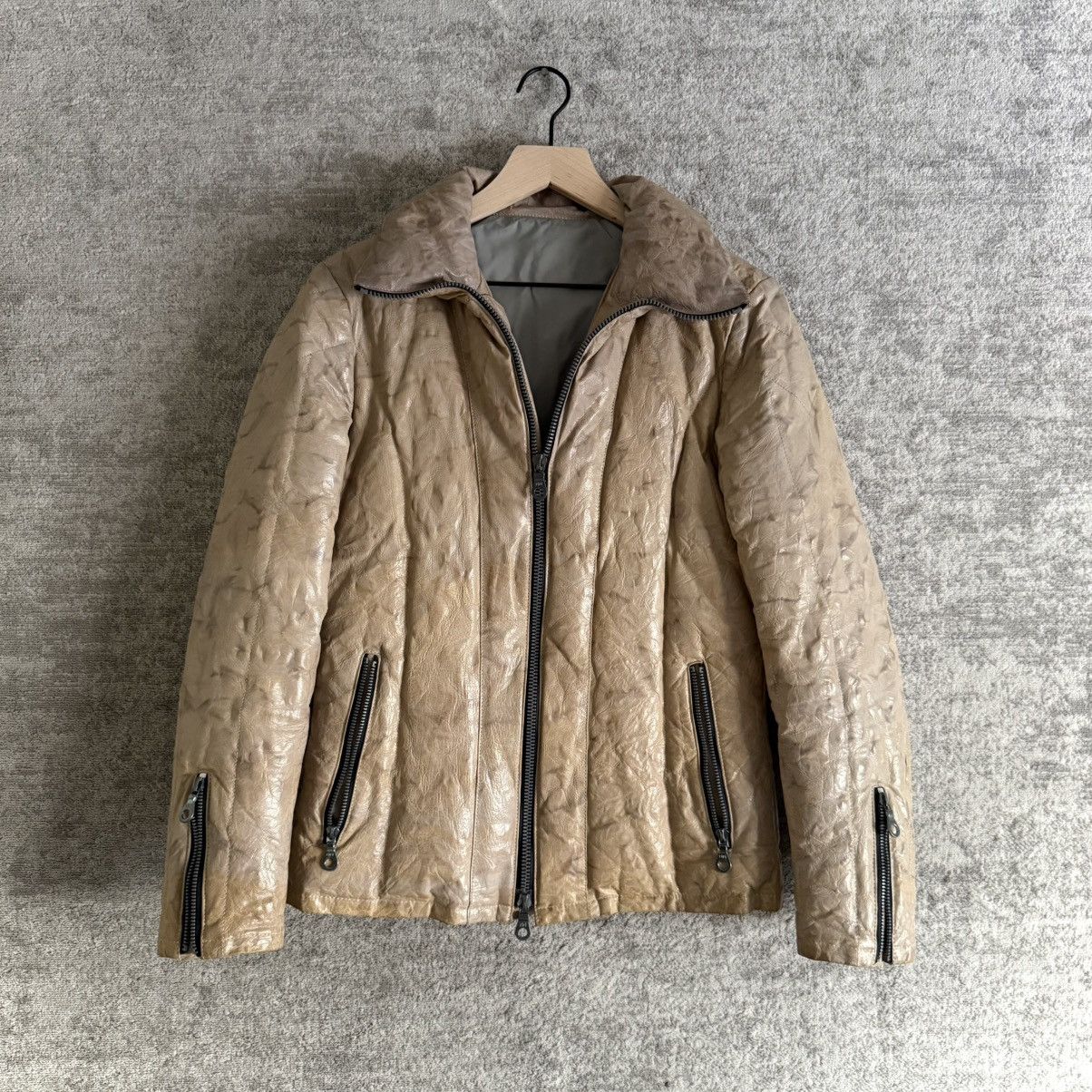 Isamu Katayama BACKLASH Cow Leather Riri Zip Down Jacket