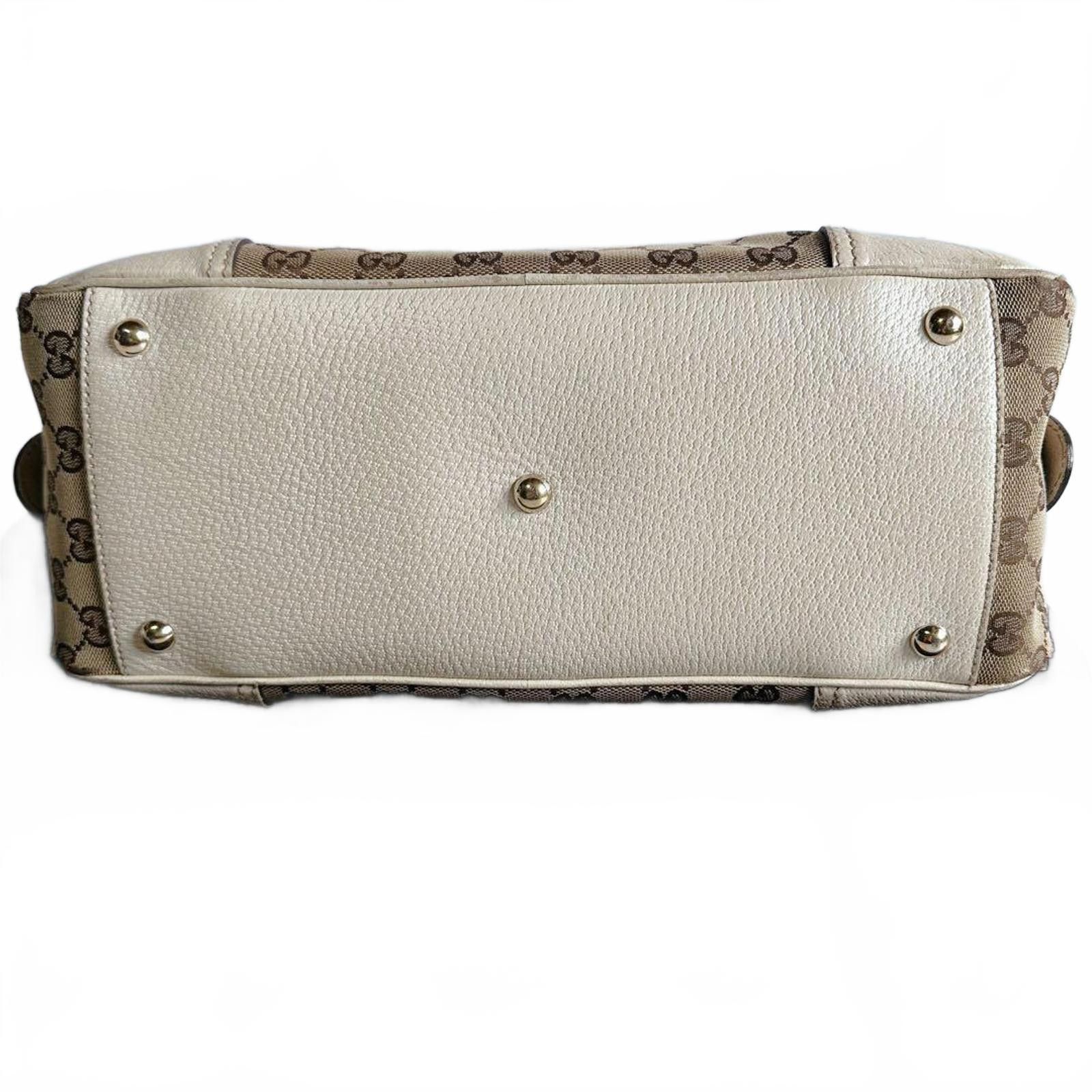 Gucci Gucci - Beige GG Canvas Bow Accent Satchel Bag Size ONE SIZE - 3 Thumbnail