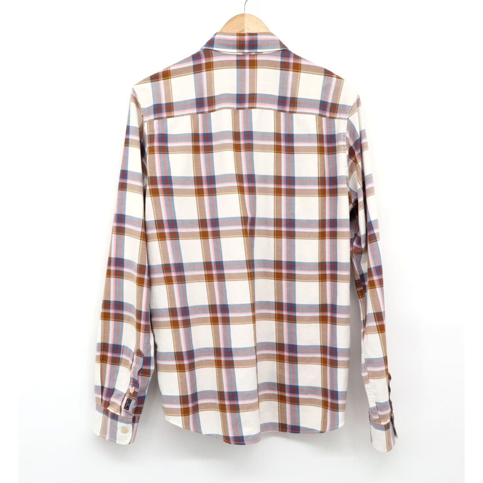 Scotch & Soda Scotch & Soda Men’s Worker Style Long Sleeve Plaid Shirt Tan/Blue/Pink Sz L Size US L / EU 52-54 / 3 - 2 Thumbnail