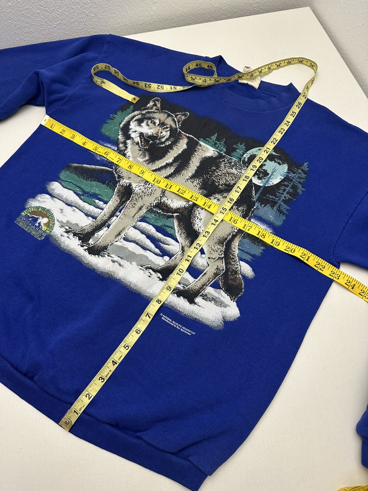 Vintage Vintage 90s Wolf Nature Wild Life Crewneck Sweatshirt USA XL Size US XL / EU 56 / 4 - 4 Thumbnail