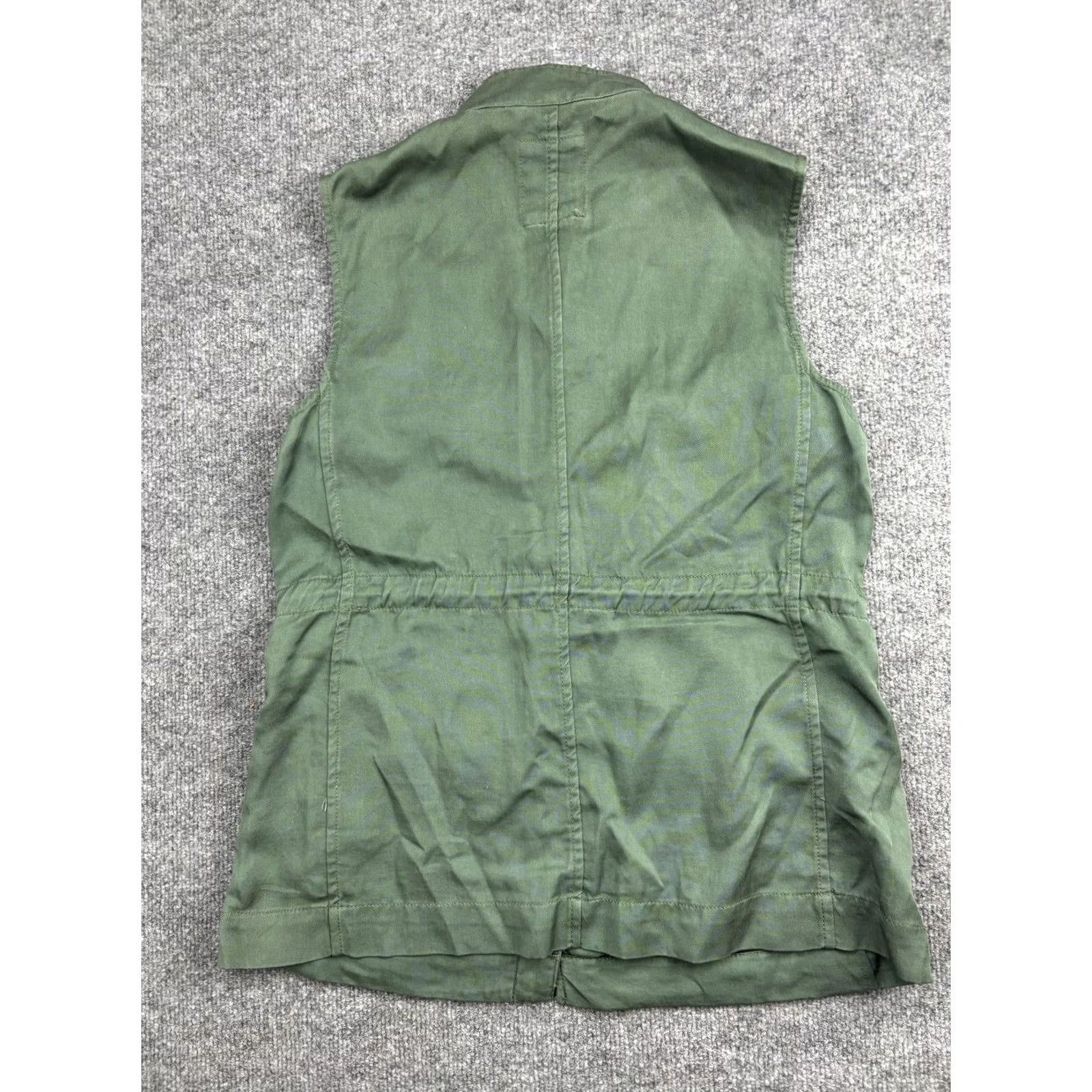 Gap GAP Vest Womens Medium Green Utility Cargo Sleeveless Zip Front Pockets Lyocell Size M / US 6-8 / IT 42-44 - 8 Thumbnail