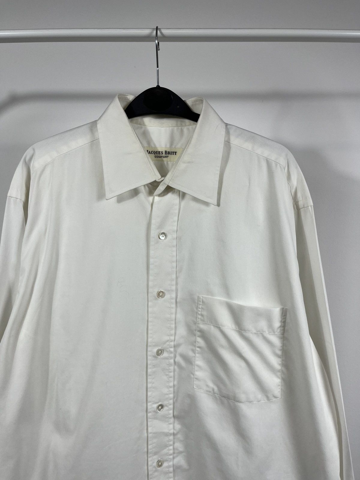 Other Jacques Britt Comfort White Cotton Dress Shirt Size 42 Size US L / EU 52-54 / 3 - 3 Thumbnail