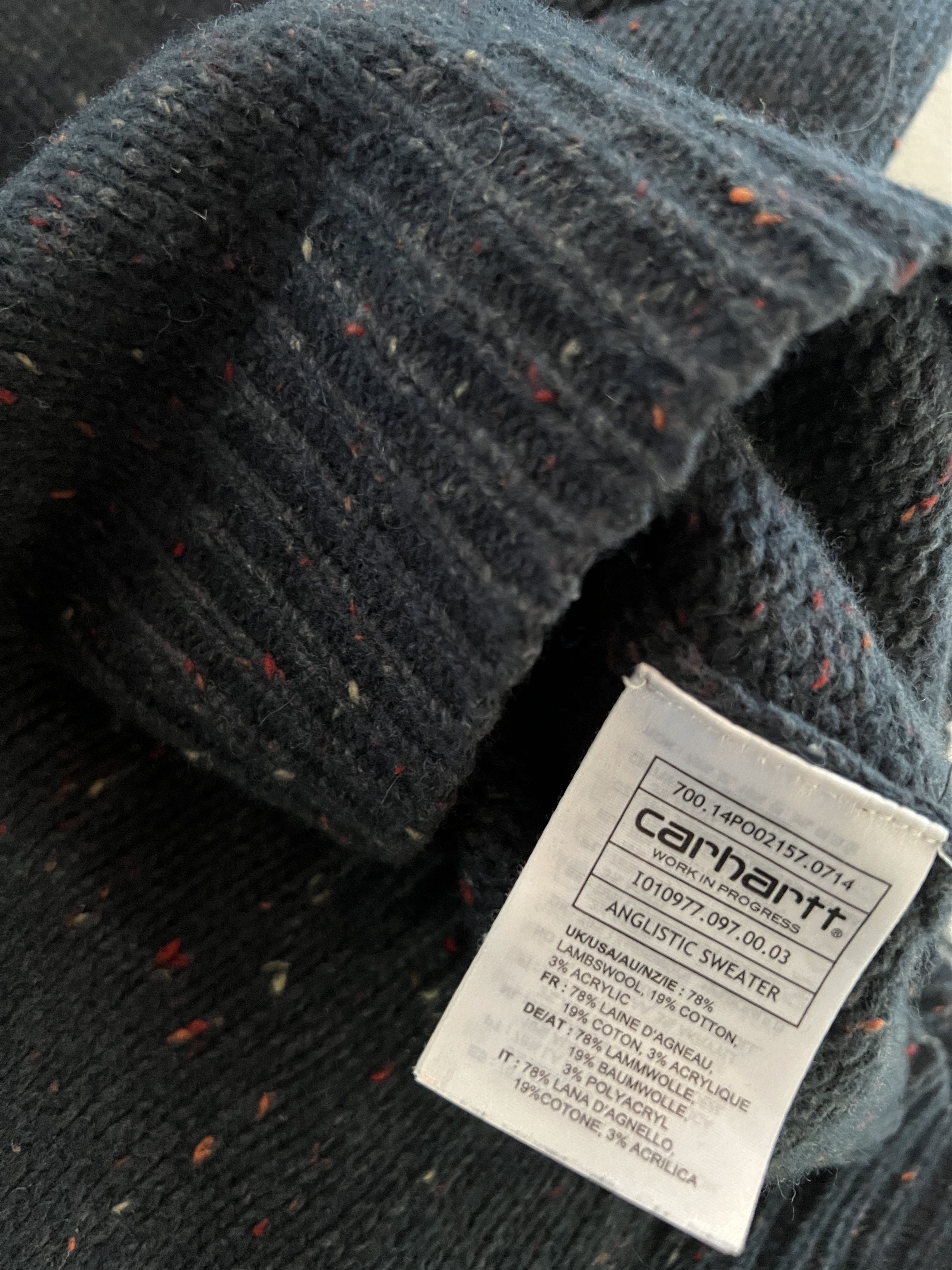 Carhartt Carhartt Anglistic Sweater • Dark Blue Heather • Speckled Size US M / EU 48-50 / 2 - 6 Thumbnail