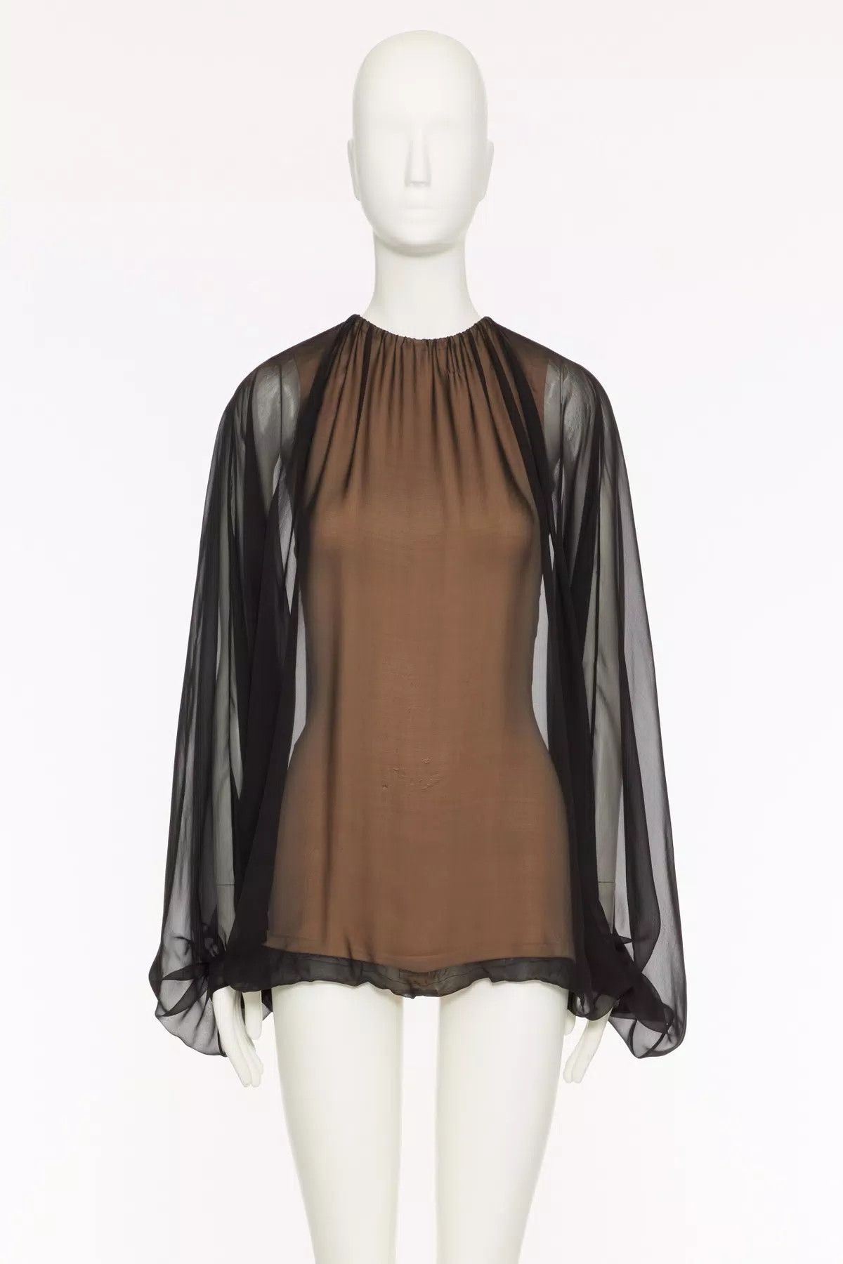 Valentino o1s1wg110426 Chiffon Top in Nero/Sand Size XL / US 12-14 / IT 48-50 - 1 Thumbnail