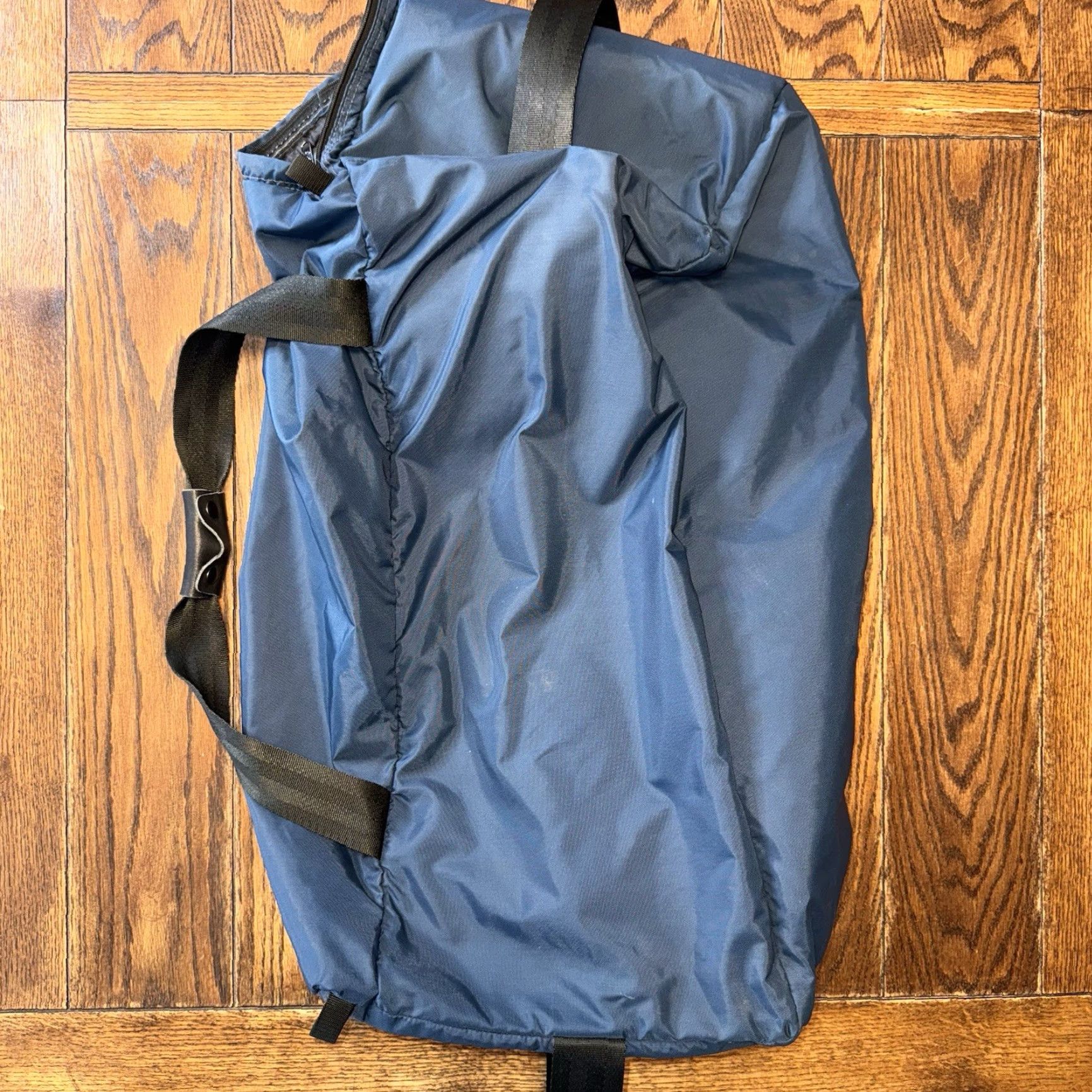 Jansport VINTAGE Jansport Duffel Bag Camp 80’s Blue Travel Large Duffle Nylon Canvas Pockets ZIP Adjustable Strap Unisex Adults 1990s USA 90s Size ONE SIZE - 6 Thumbnail