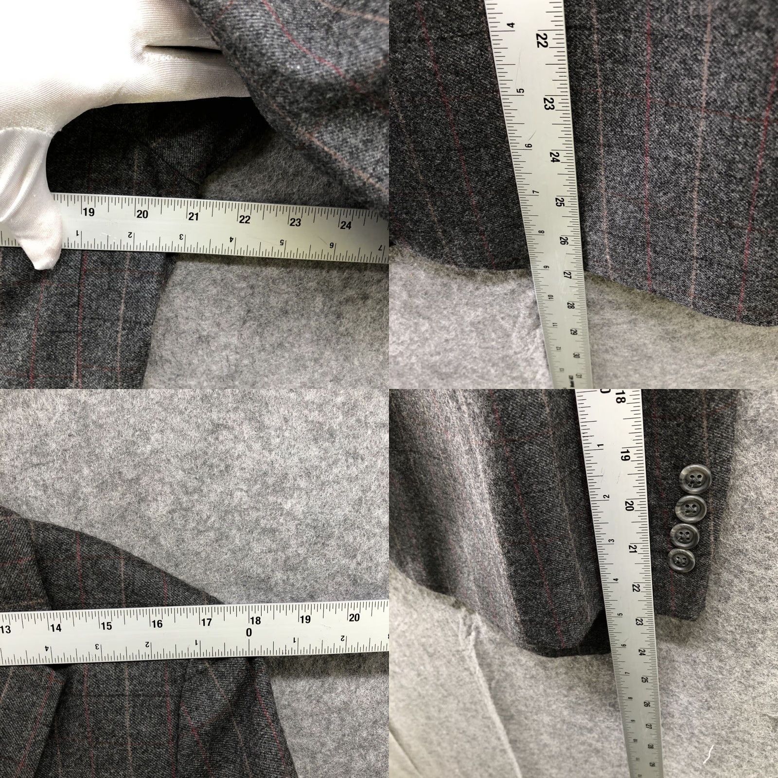 Lands' End Lands' End Blazer Womens 12P Wool Cashmere Gray Grid Plaid Dressy Office Workwear City Preppy Academia Mens Womens? Size XL / US 12-14 / IT 48-50 - 8 Thumbnail