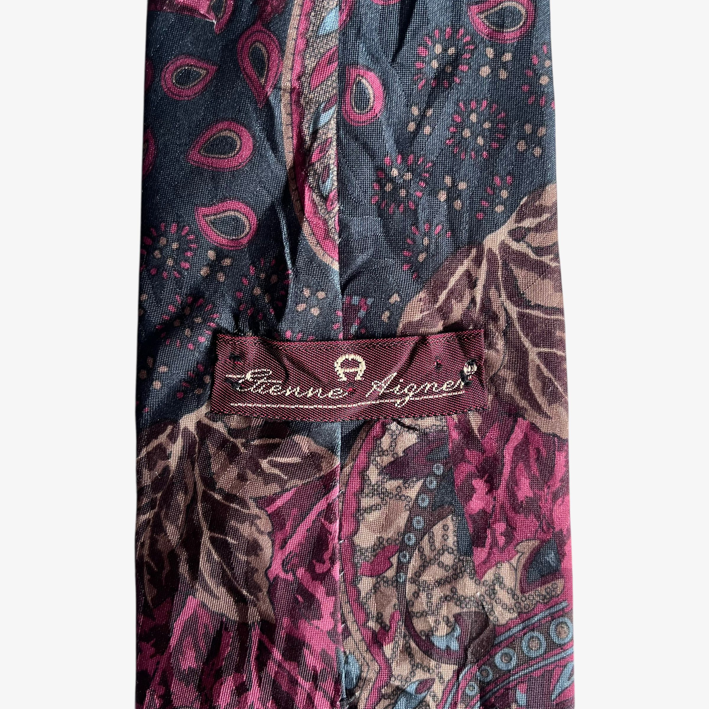 Etienne Aigner Vintage 90s Etienne Aigner Abstract Paisley Floral Silk Tie Size ONE SIZE - 2 Thumbnail