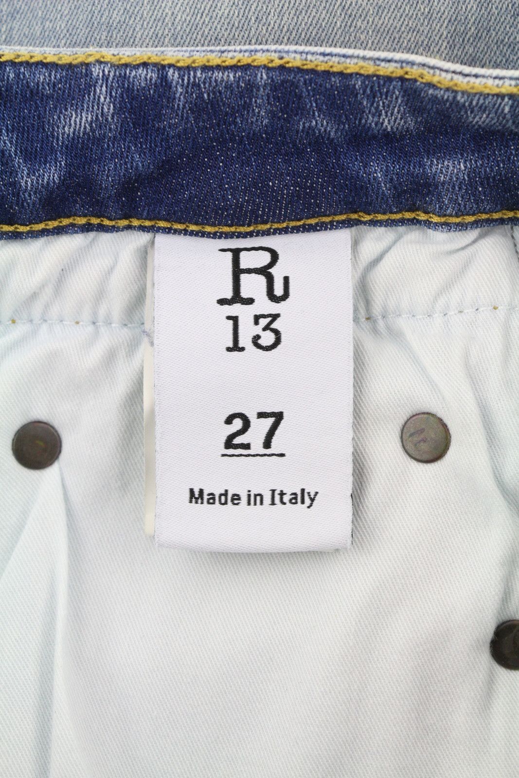 R13 BOY SKINNY 27 Blue Washed Faded Ankle Cropped Zip Fly 86322 Size 27" / US 4 / IT 40 - 7 Thumbnail