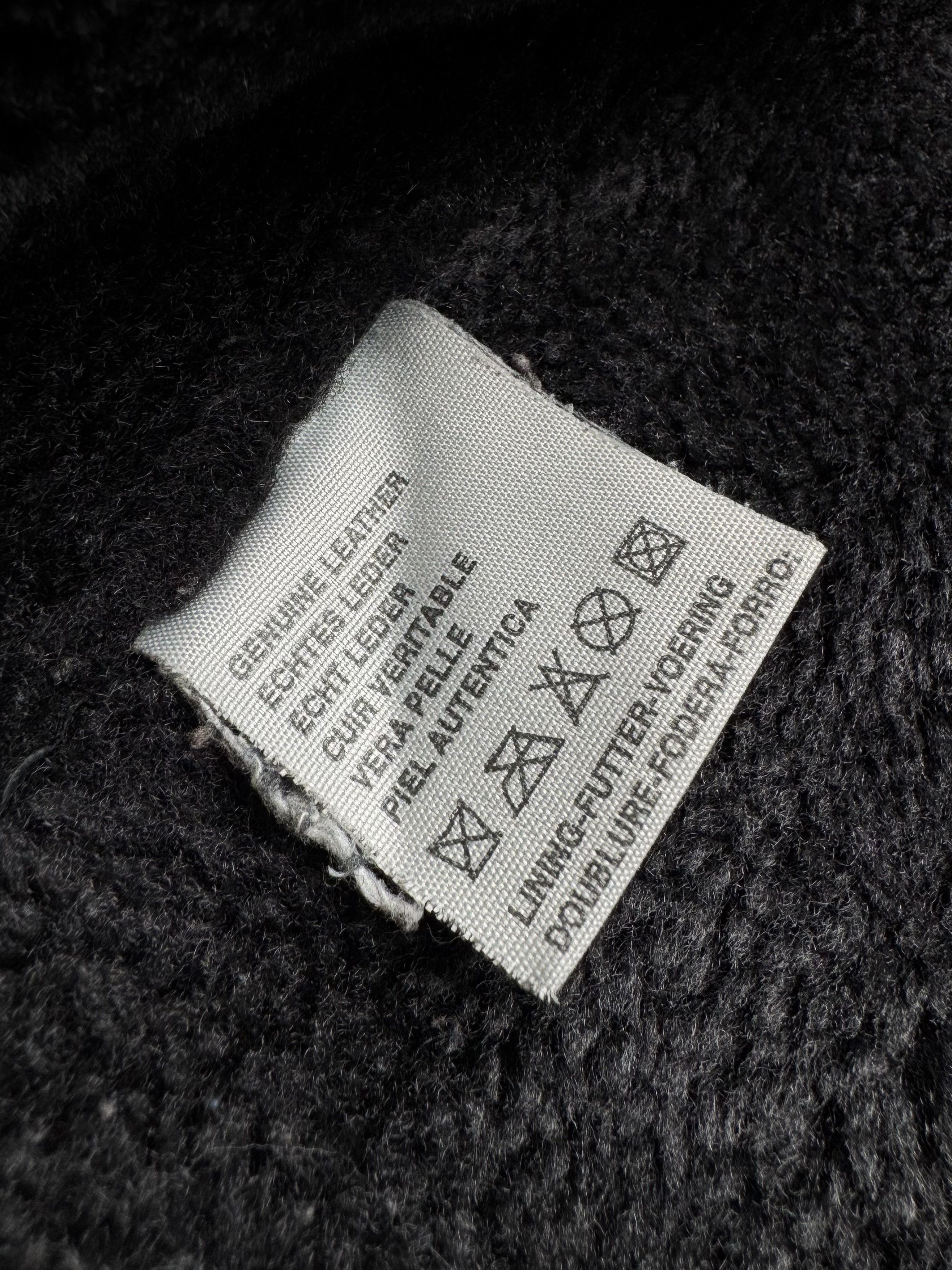 Vintage Y2K Sheepskin Leather Coat Black Shearling Long (ET1) Size M / US 6-8 / IT 42-44 - 11 Thumbnail
