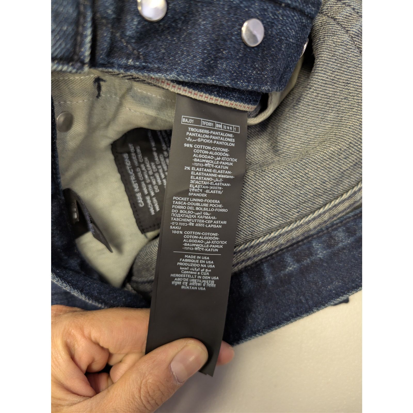 Tom Ford o1rshd1 Q:3 / Slim Fit Denim Jeans in Navy Blue 36 Size US 36 / EU 52 - 18 Thumbnail