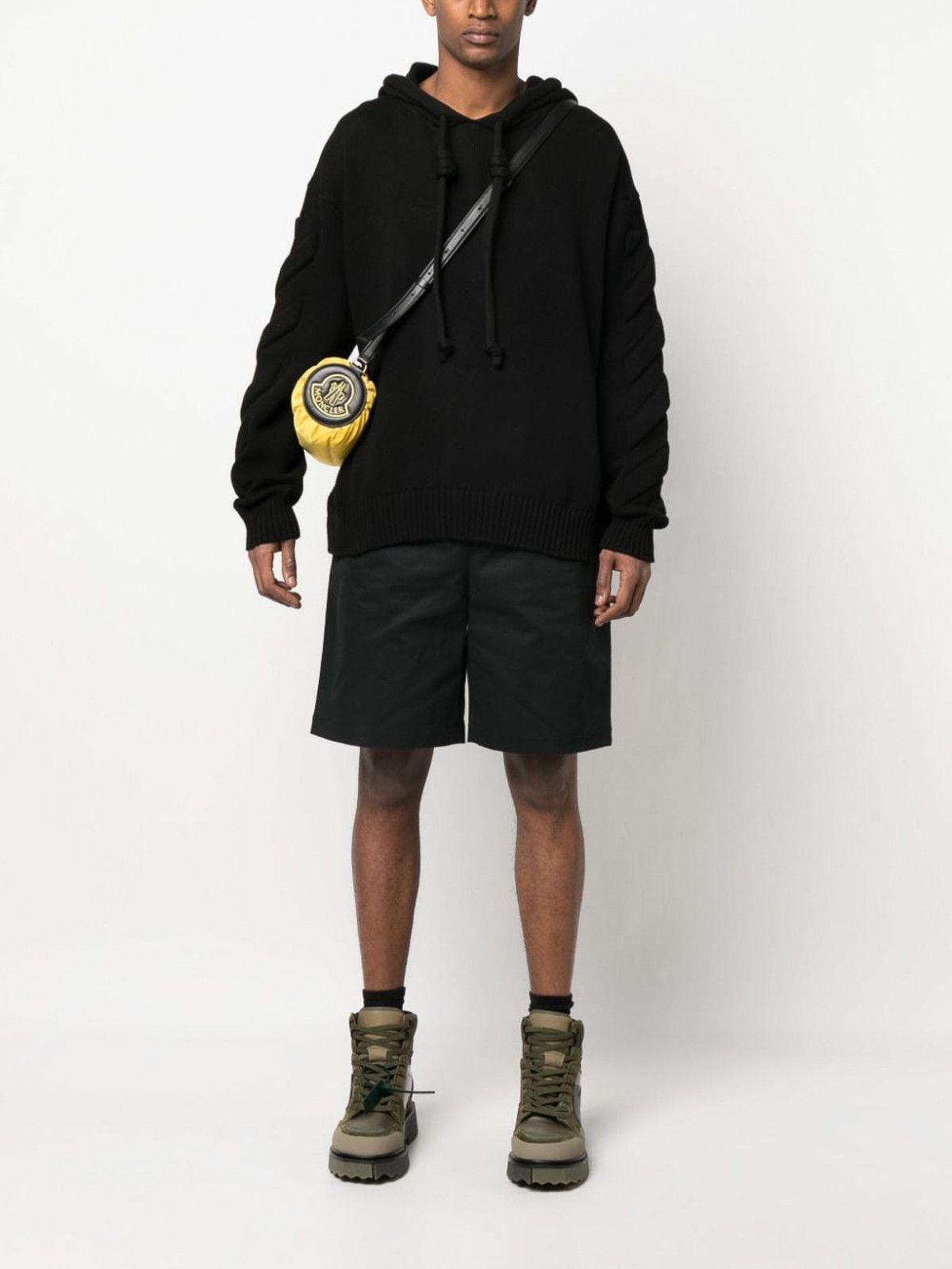 Off-White o1gr1nt1124 3D Diag Knit Hoodie in Black Size US M / EU 48-50 / 2 - 2 Thumbnail