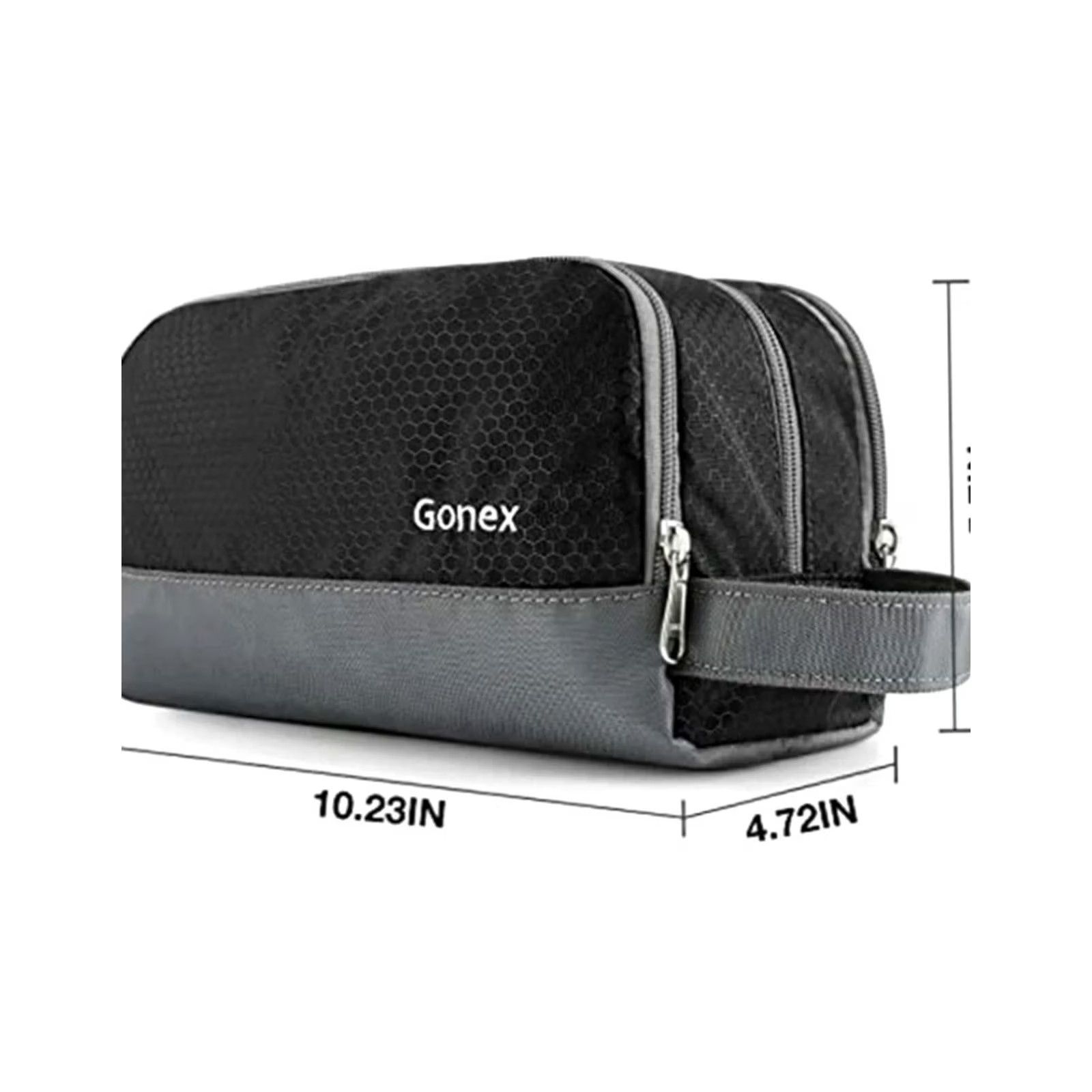 Vintage Gonex Toiletry Bag Dopp Kit Nylon Travel Organizer Black Small Men Zip Size ONE SIZE - 3 Thumbnail