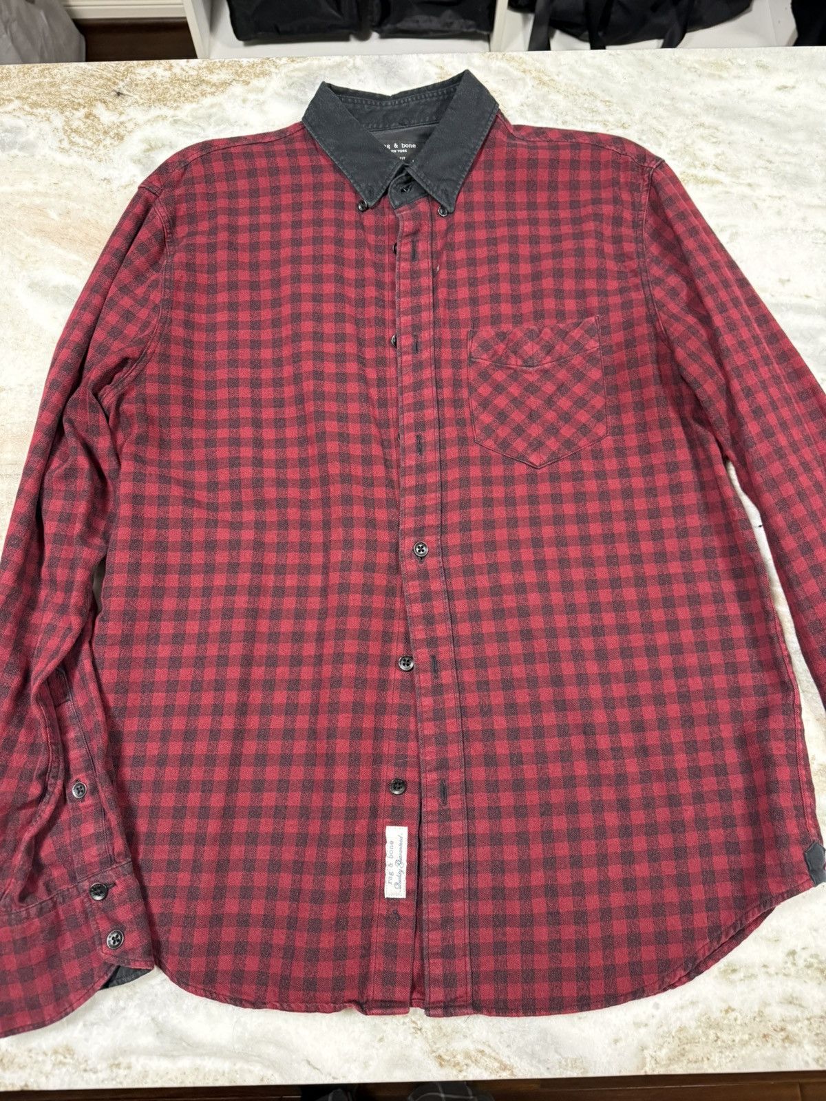 Rag & Bone Rag and Bone Slim Fit Flannel Size US L / EU 52-54 / 3 - 1 Thumbnail