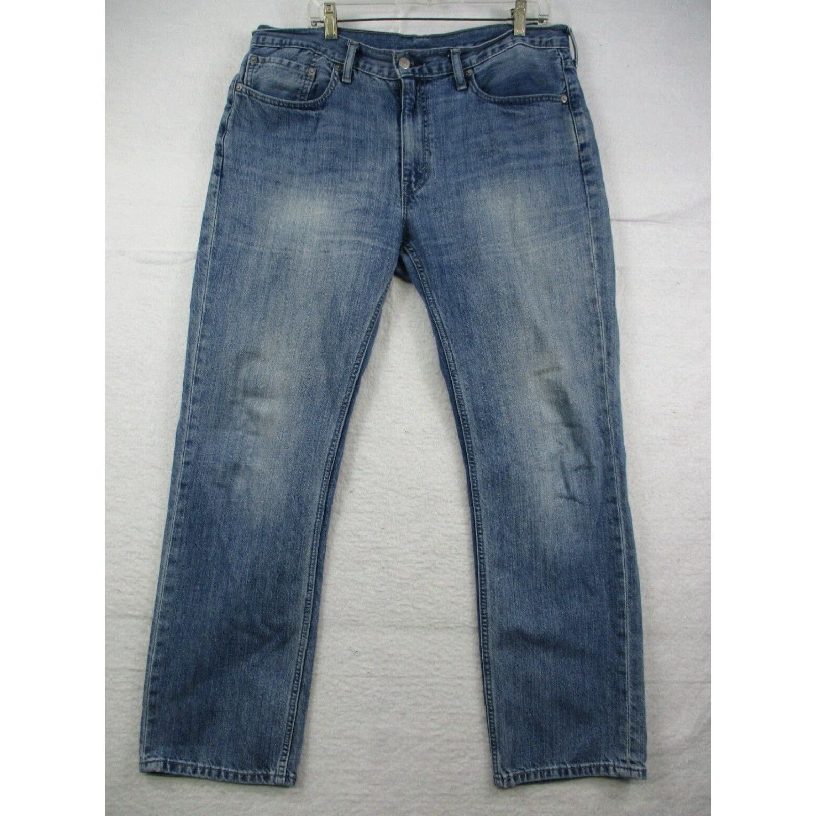 Levi's Levi's 514 Jeans 36x32 Mens Medium Distressed Whiskered Straight Leg Size US 36 / EU 52 - 2 Thumbnail