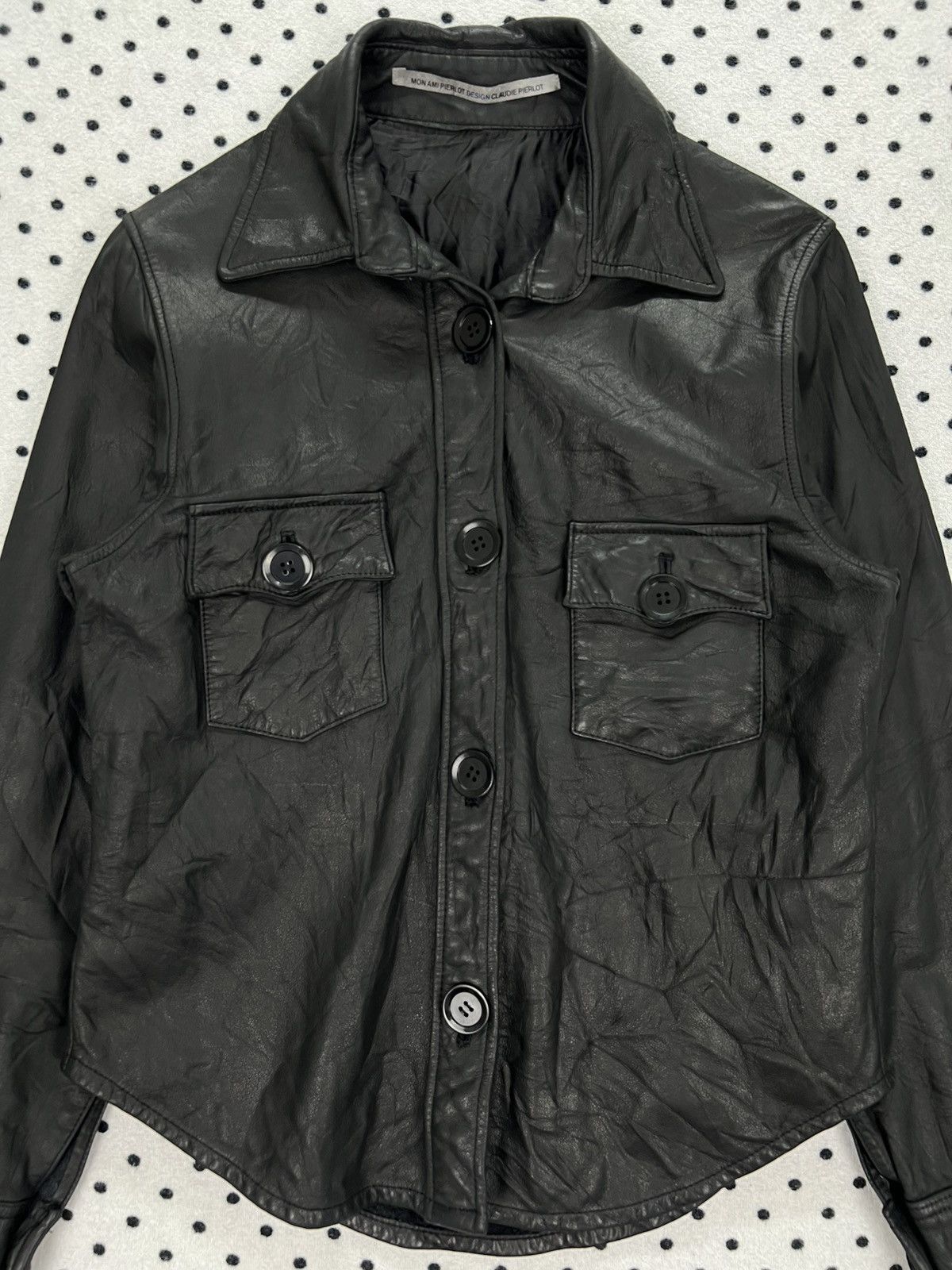 Genuine Leather Mon Ami Pierlot Design Claudie Pierlot Leather Jacket Size XS / US 0-2 / IT 36-38 - 3 Thumbnail