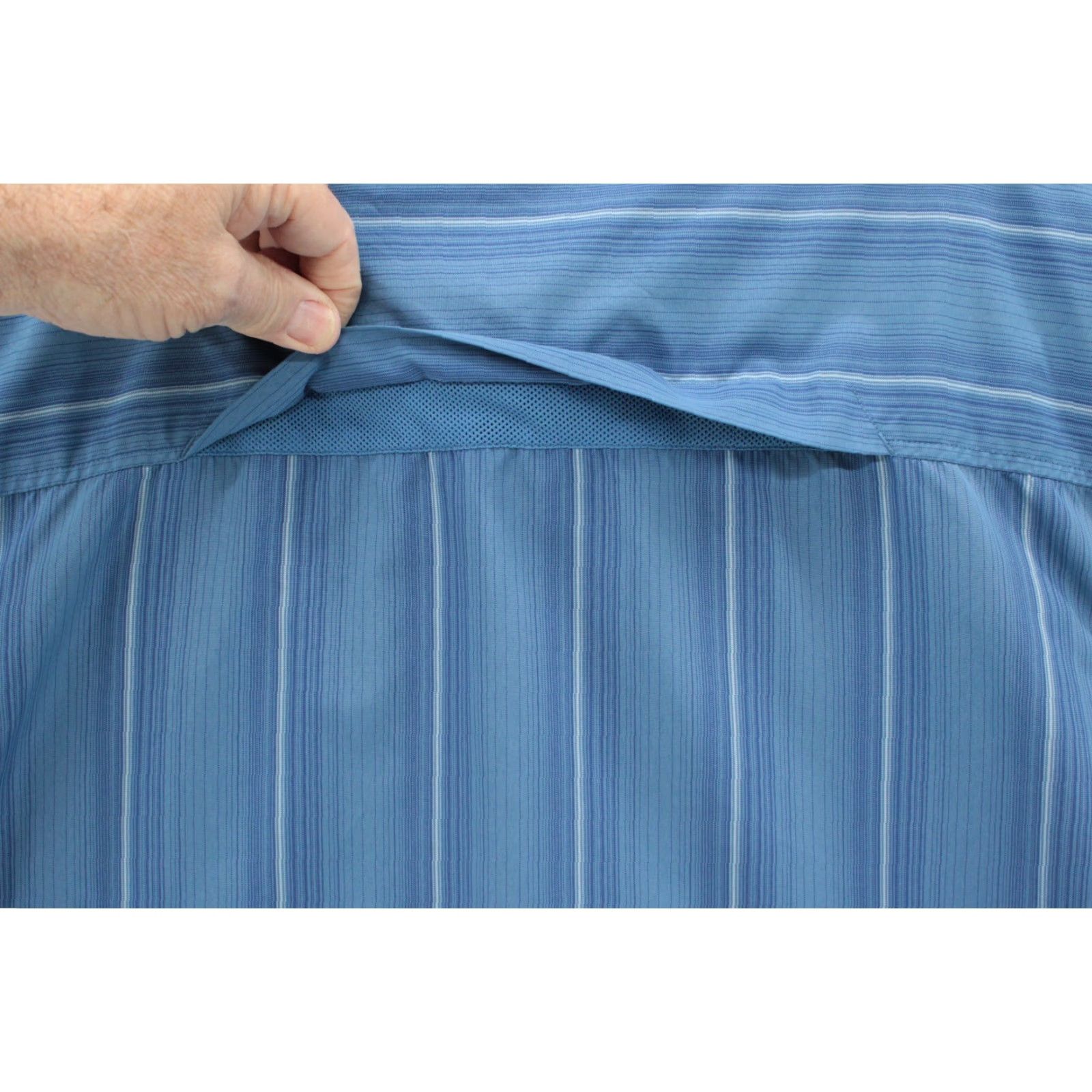 Merrell Merrell Opti-Wick Shirt Mens XXL Blue Striped Vented UPF 50+ Short Sleeve Size US XXL / EU 58 / 5 - 5 Thumbnail