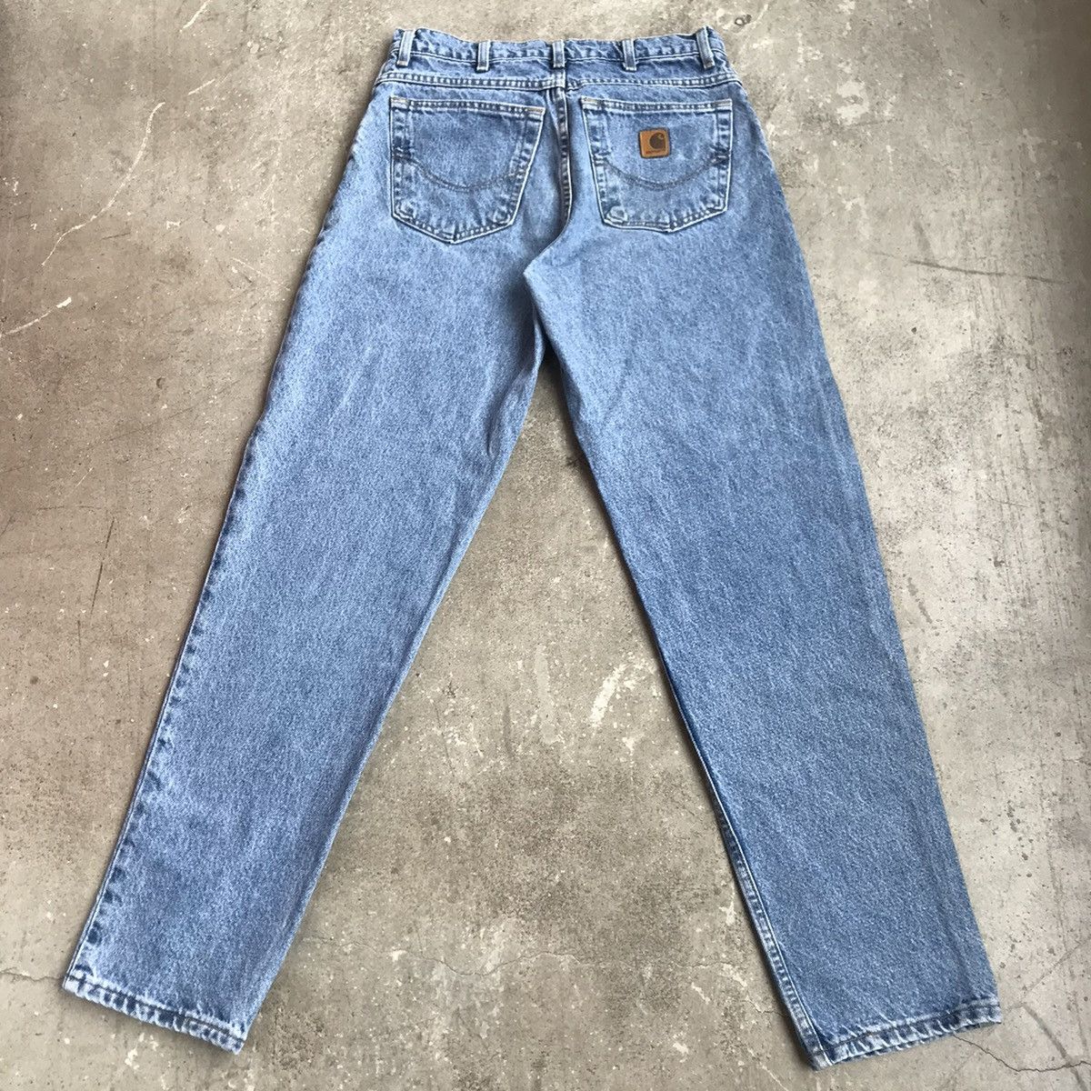 Vintage 1990s Carhartt Denim Jeans Leather Tab Work Wear