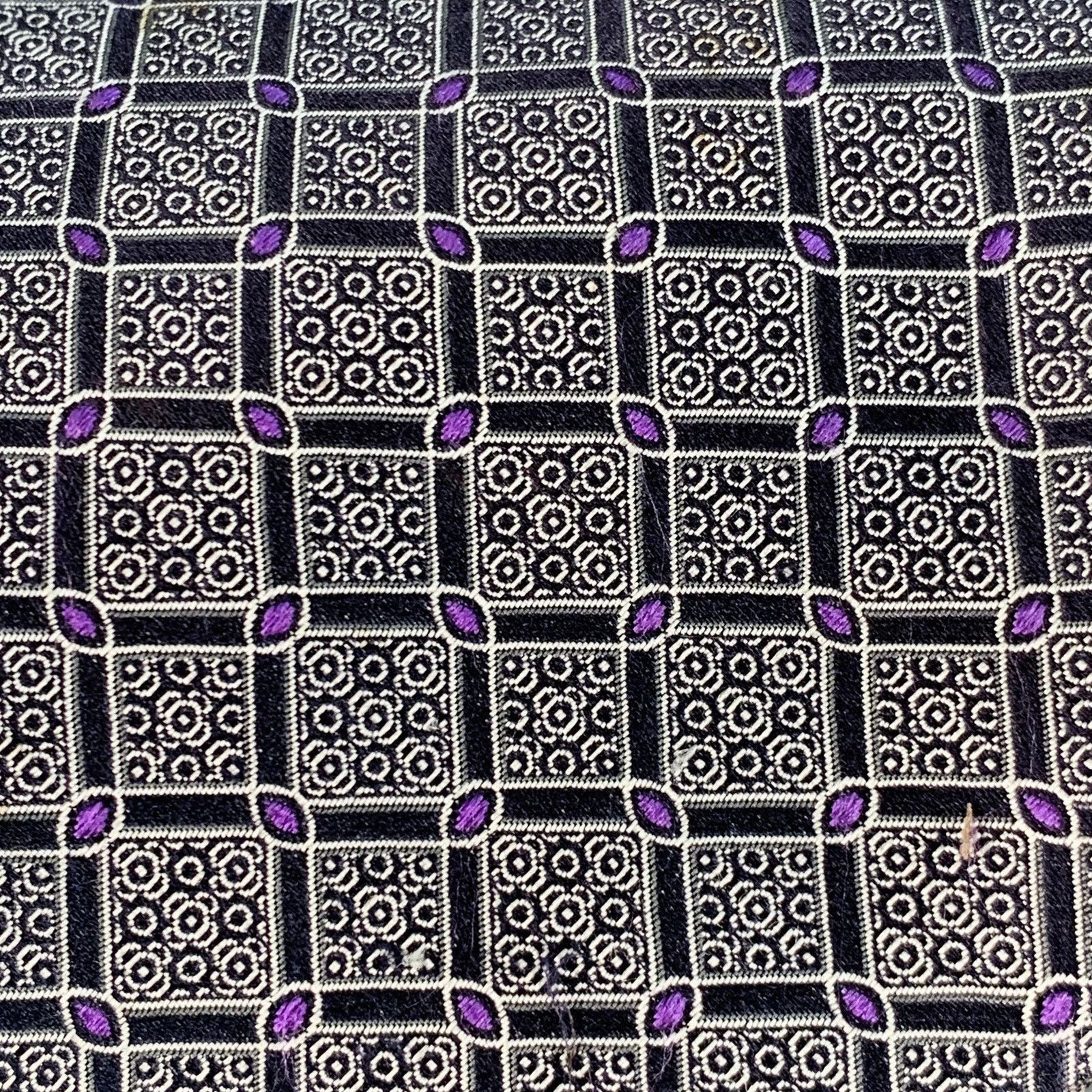 Canali CANALI One Size Black Purple Checkered Jacquard Silk Tie Size ONE SIZE - 2 Thumbnail