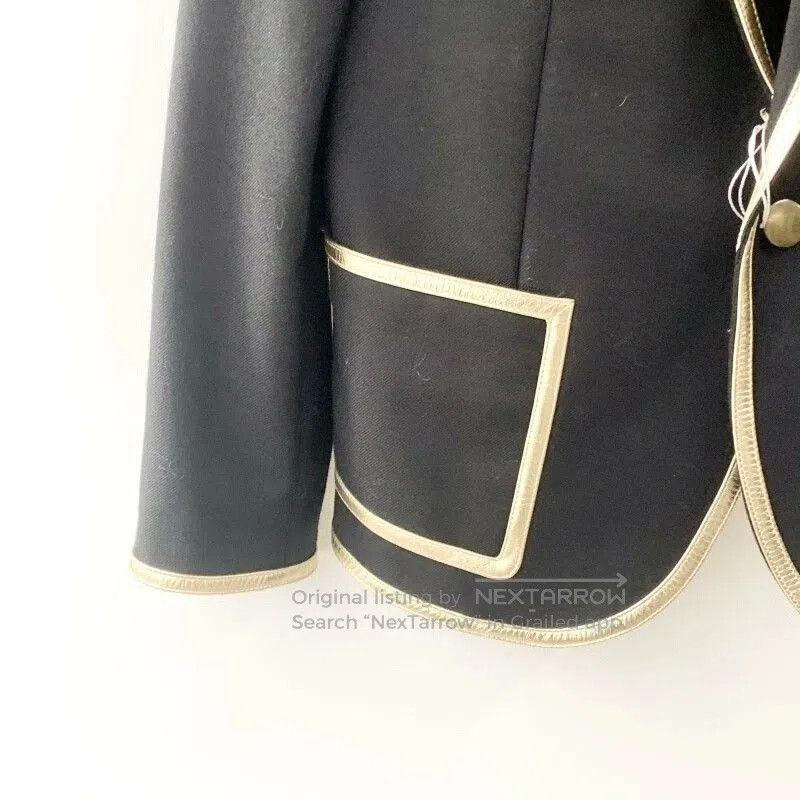 Saint Laurent Paris Saint Laurent Black Gold Trim Blazer. Size S / US 4 / IT 40 - 3 Thumbnail