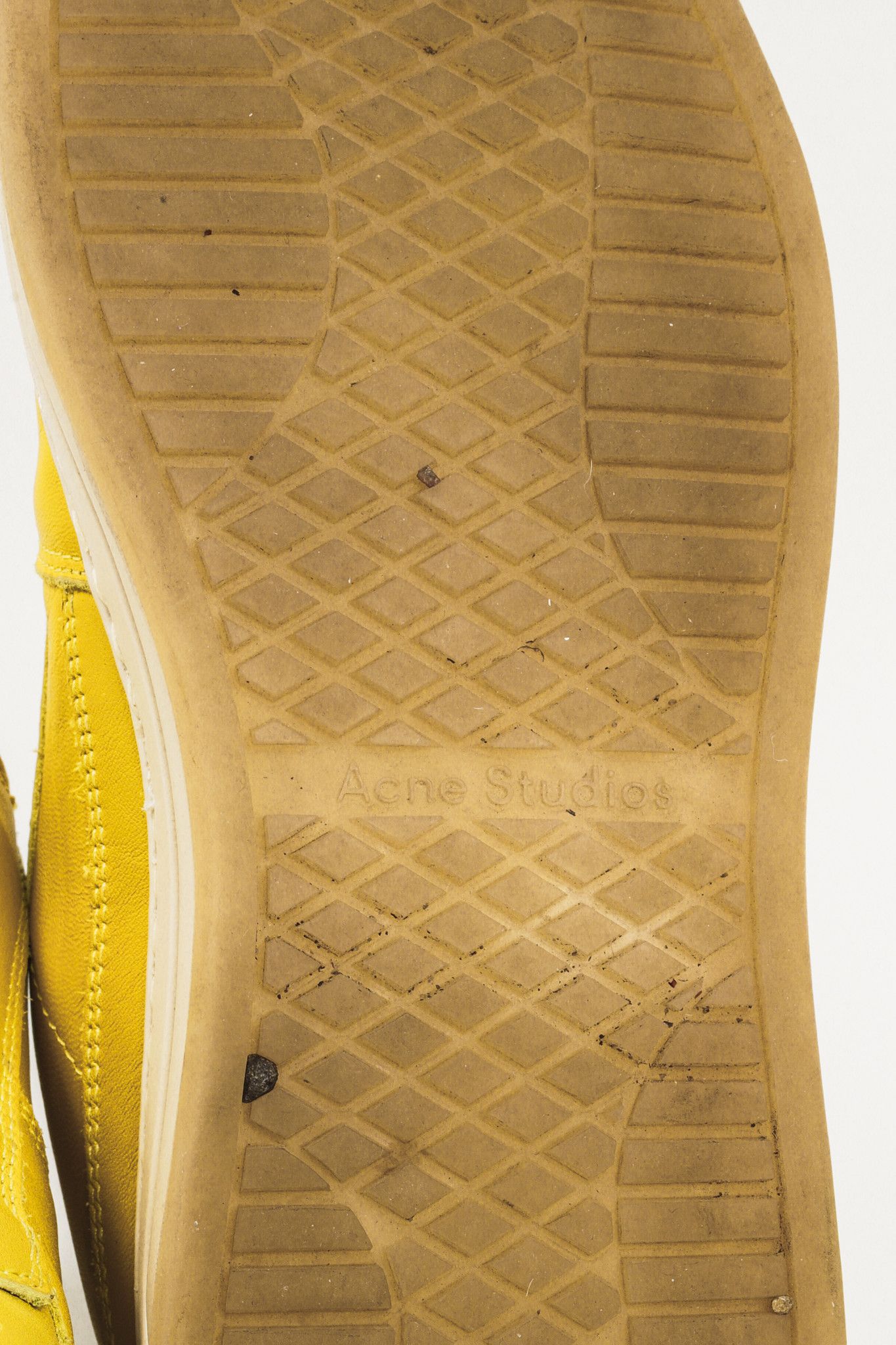 Acne Studios Acne Studios Perey Yellow Leather Low Top Lace Sneaker Size US 7.5 / IT 37.5 - 5 Thumbnail