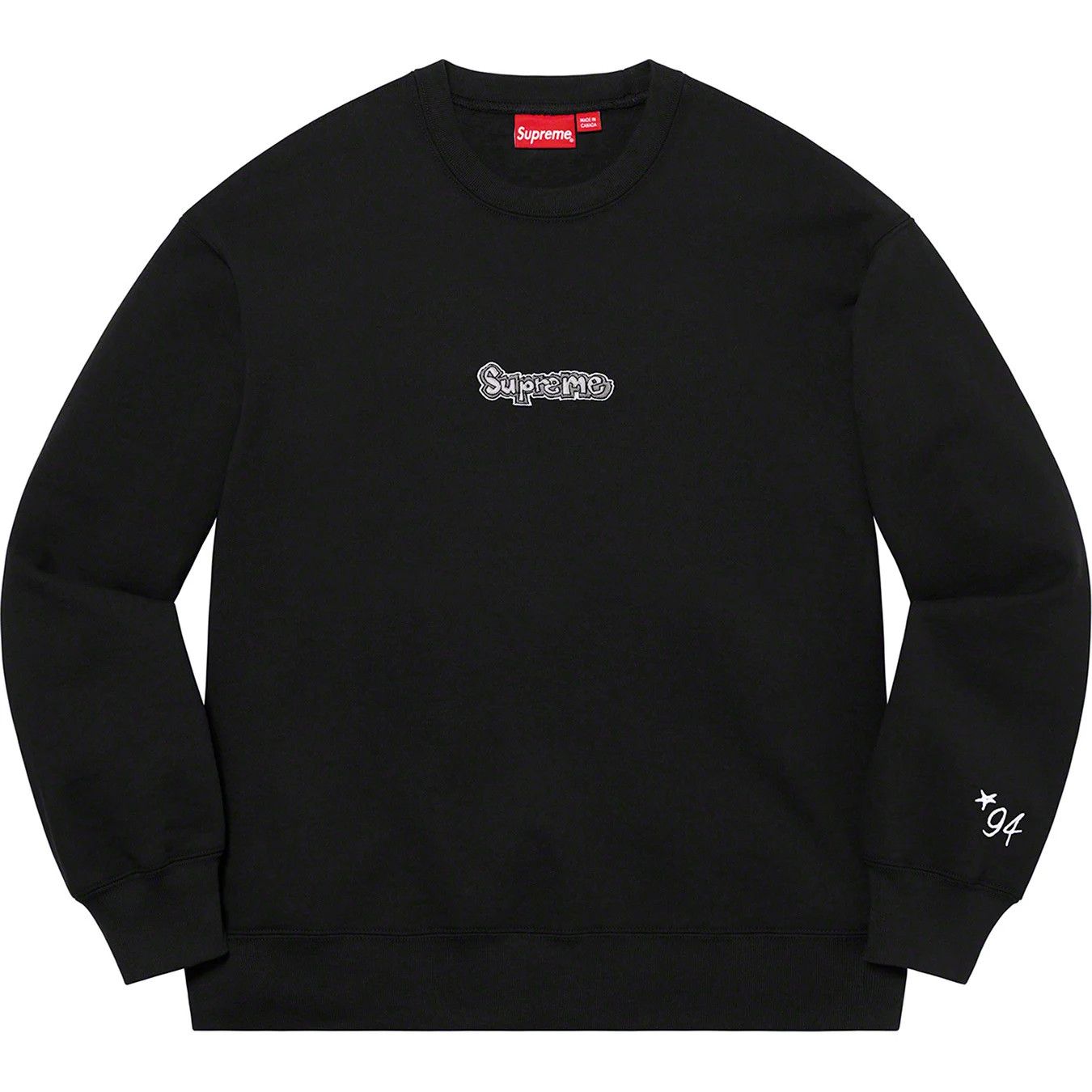 image of Supreme Gonz Logo Crewneck Black Xlarge, Men's