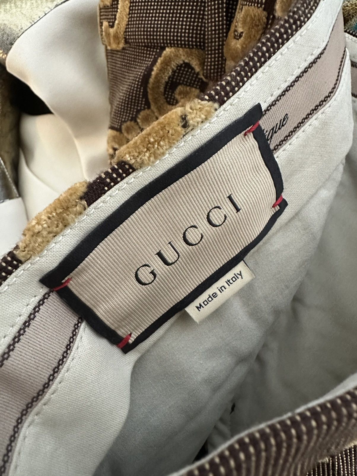 Gucci Gucci GG monogram brown velvet blazer/suit jacket & trousers Size 48R - 8 Thumbnail