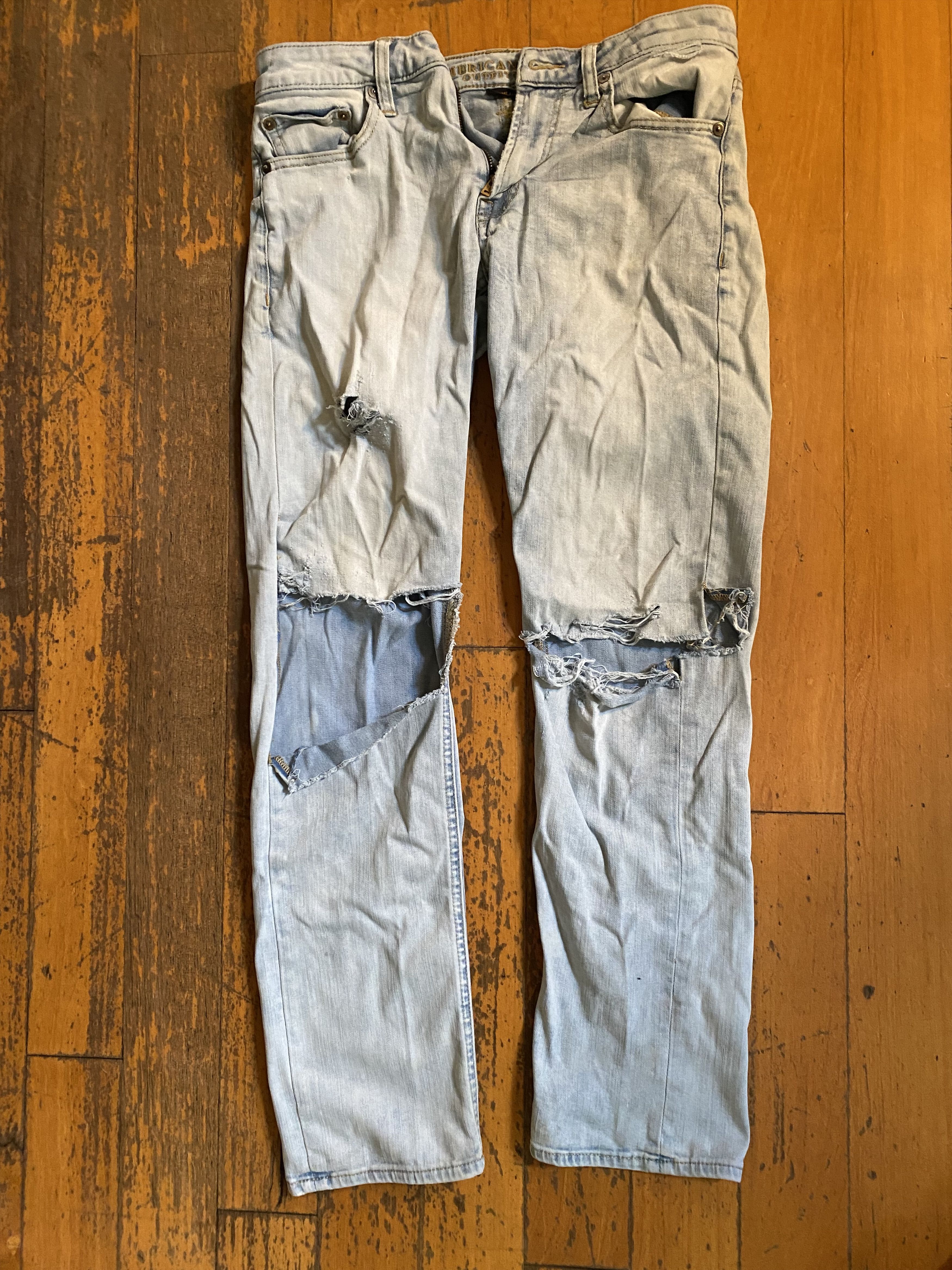 Vintage vintage distressed/faded jeans Size US 31 - 1 Thumbnail