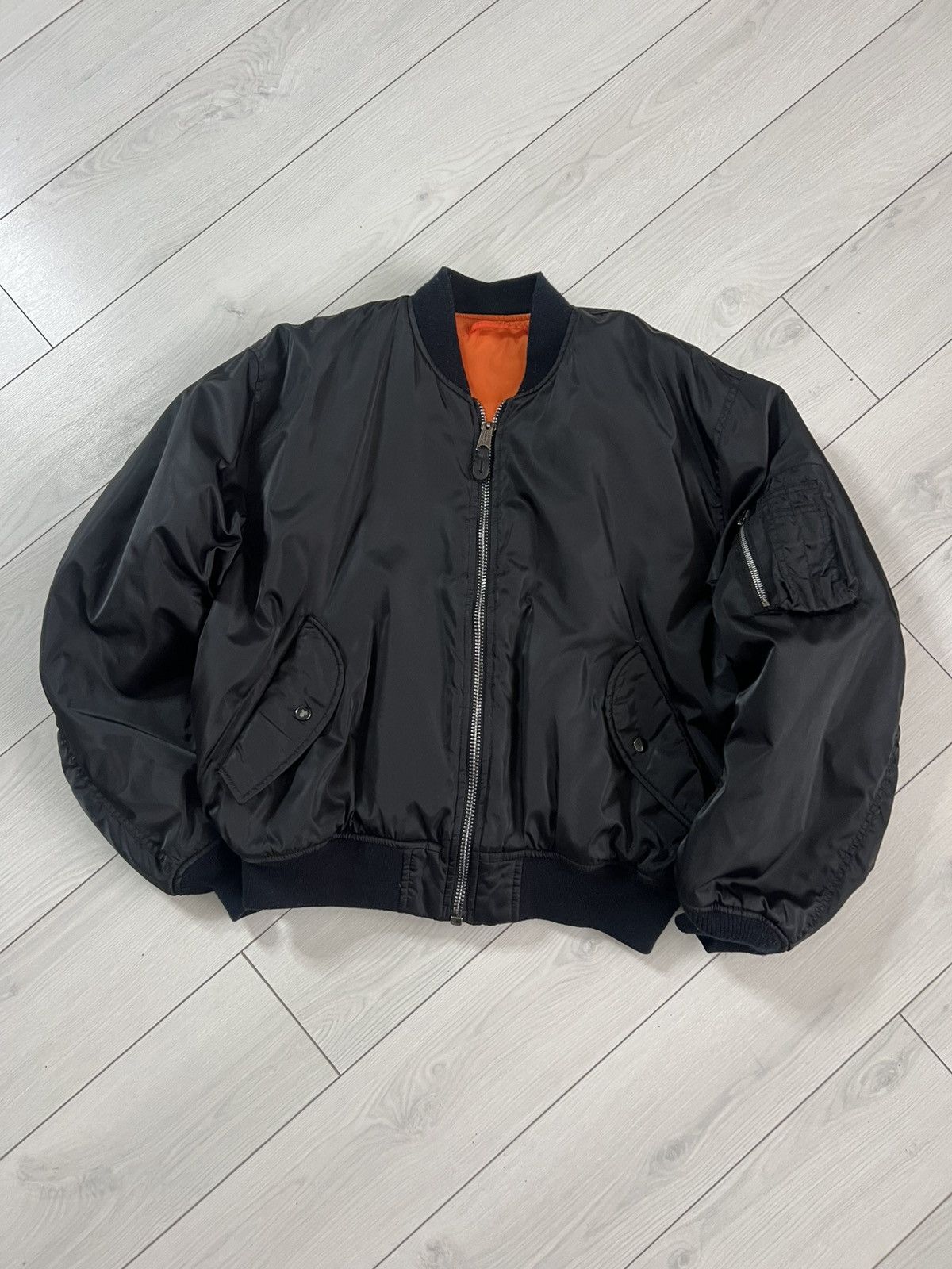 Vintage Retro MA-1 Bomber Jacket In Millitary Green Aviator Size US M / EU 48-50 / 2 - 3 Thumbnail