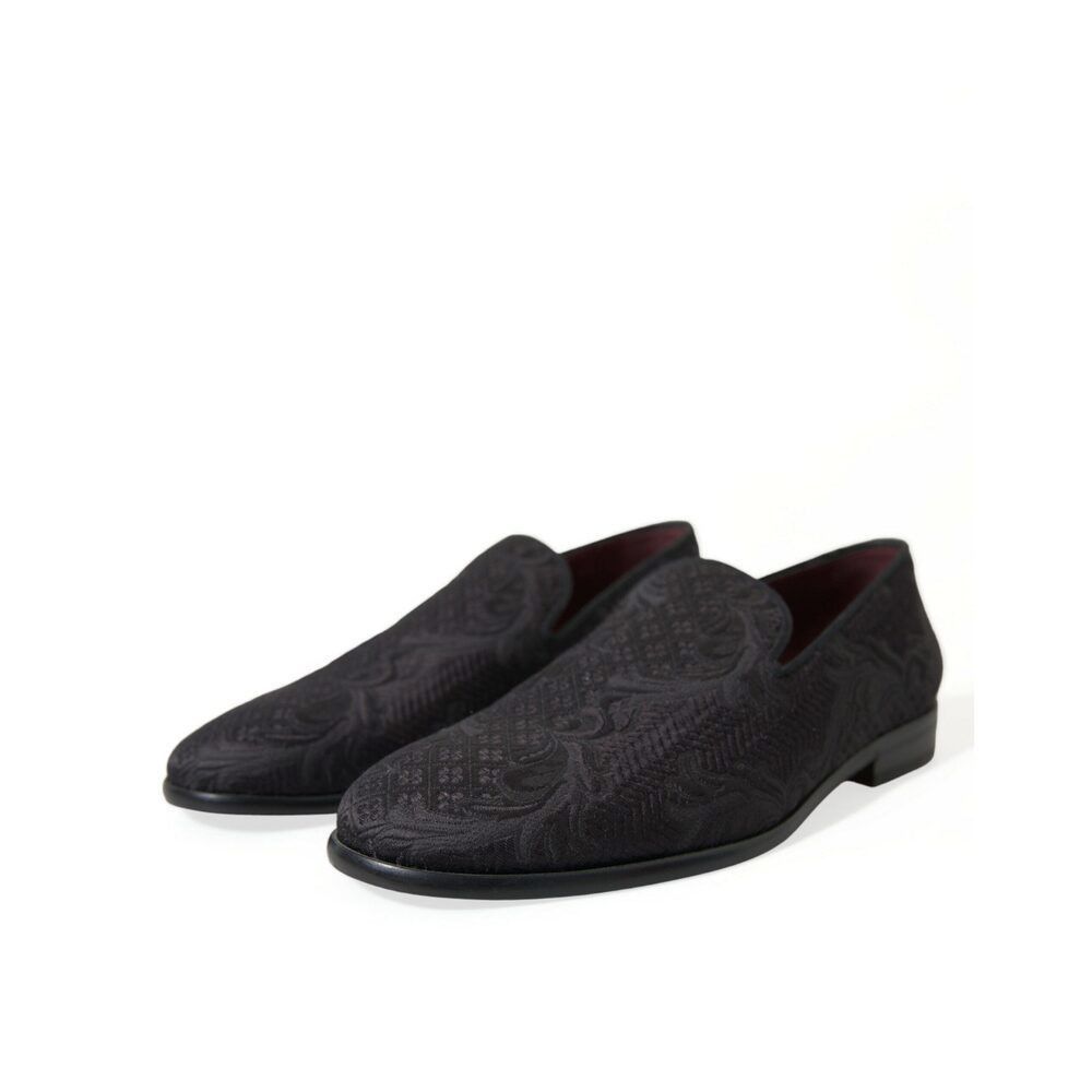 Dolce & Gabbana Dolce & Gabbana Elegant Black Brocade Dress Loafers Size US 7.5 / EU 40-41 - 3 Thumbnail