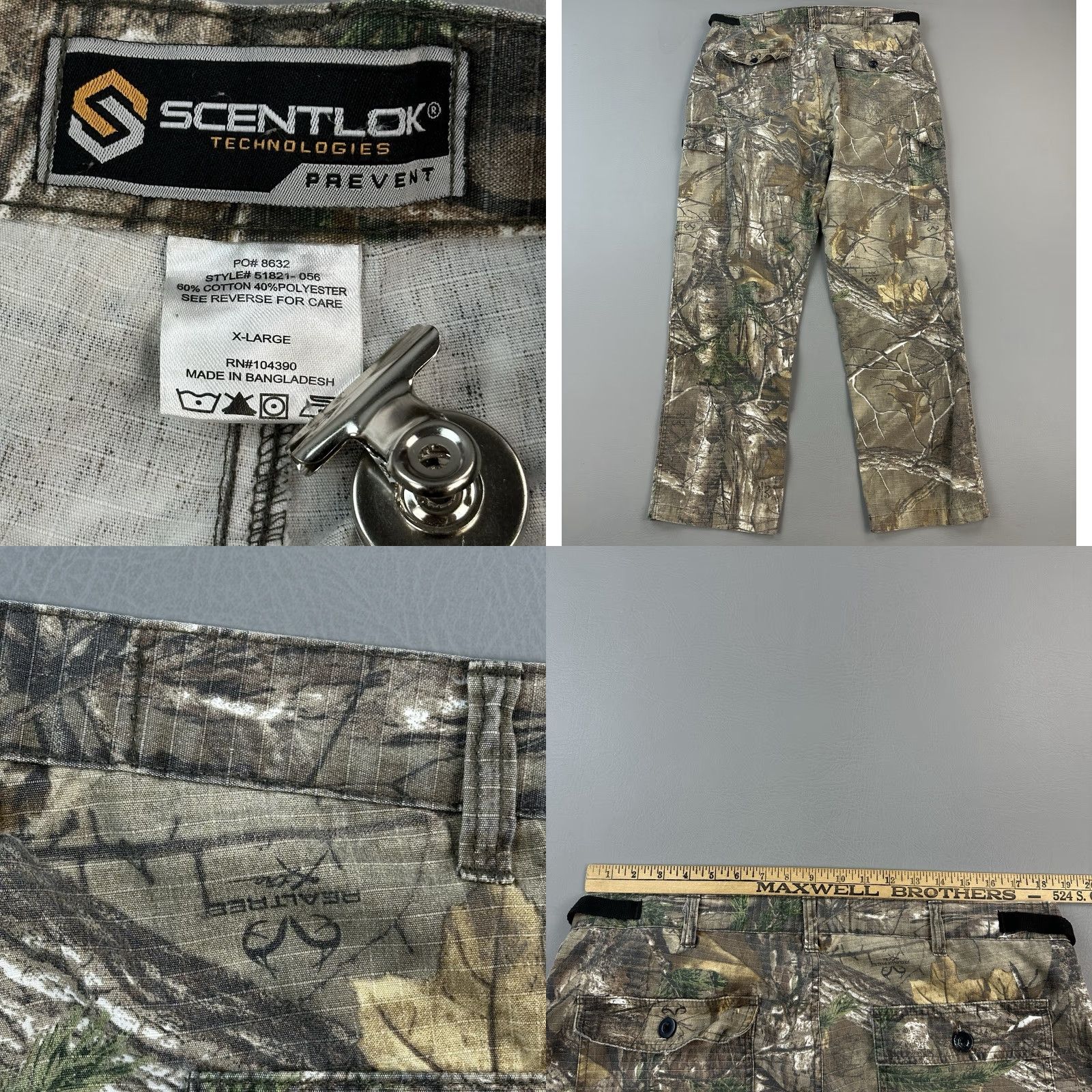 Realtree Scentlok Technologies Pants Mens XL Realtree Xtra Camo Cargo Hunting Outdoor Shirt Size US 36 / EU 52 - 8 Thumbnail
