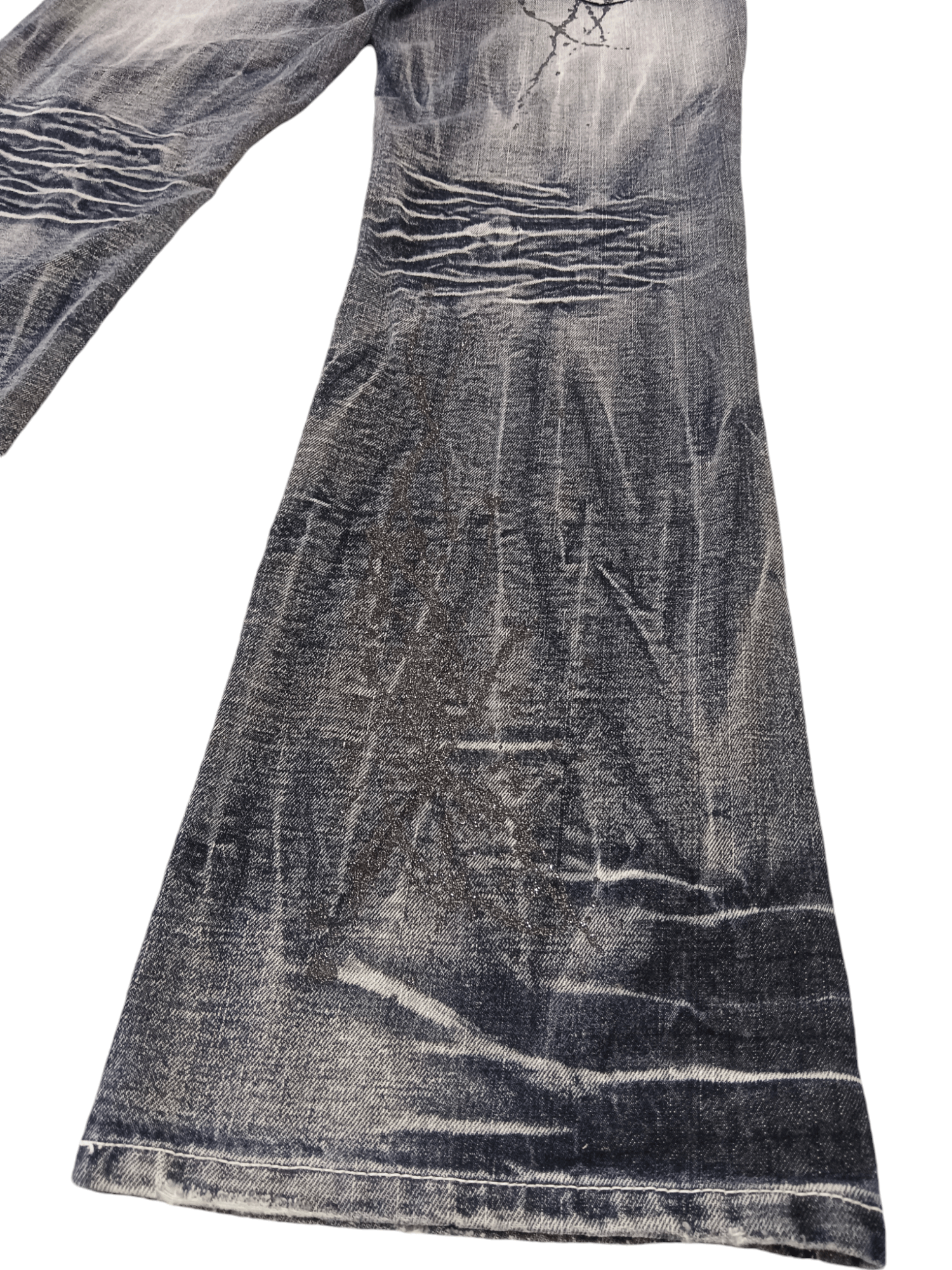 LOWBOX Zerosail Lowbox Distressed Punk Flare Denim Size US 32 / EU 48 - 11 Thumbnail