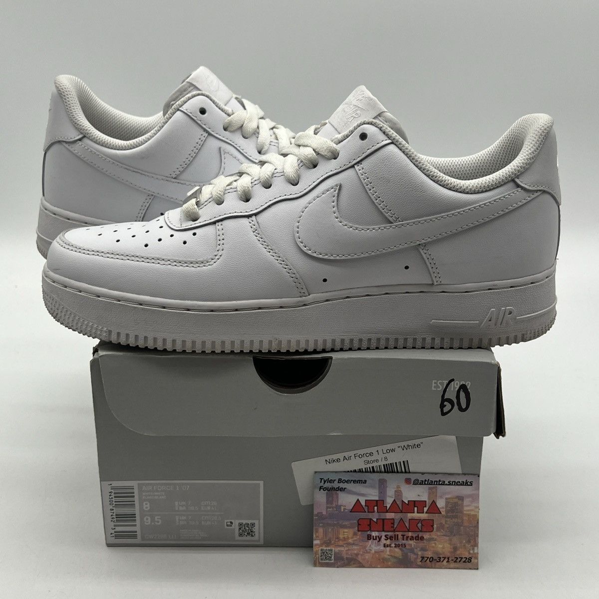 Nike Air Force 1 triple white Size US 8 / EU 41 - 1 Thumbnail